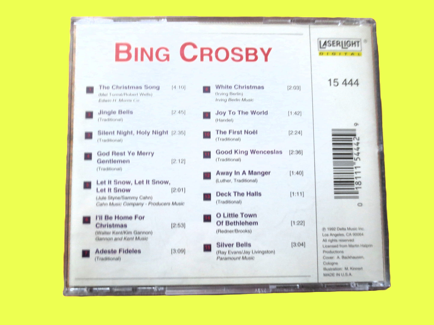 BING CROSBY, White CHRISTMAS Cd, 1992 Compact Disc, Christmas Music