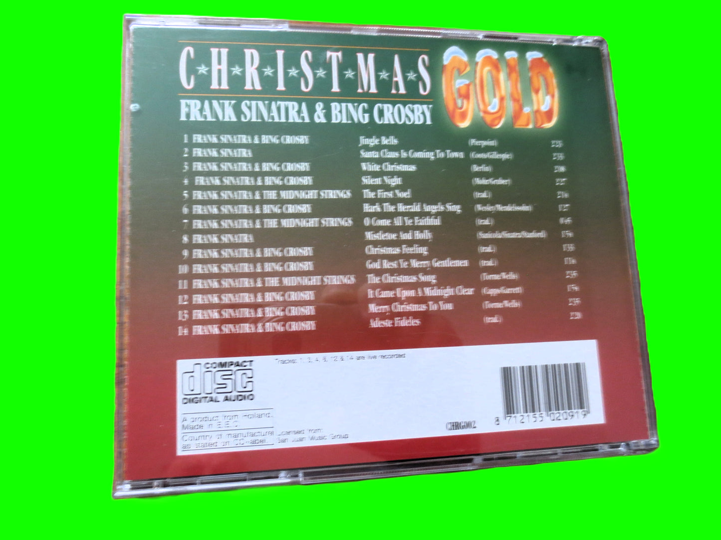 CHRISTMAS Cd, Frank SINATRA & Bing CROSBY, 1995 Compact Disc, Christmas Music