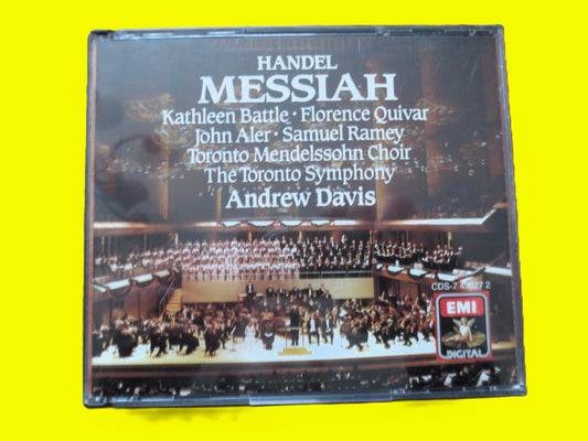 Handel MESSIAH, 2 Discs, CHRISTMAS Music, MESSIAH Cd, 1987 Compact Disc