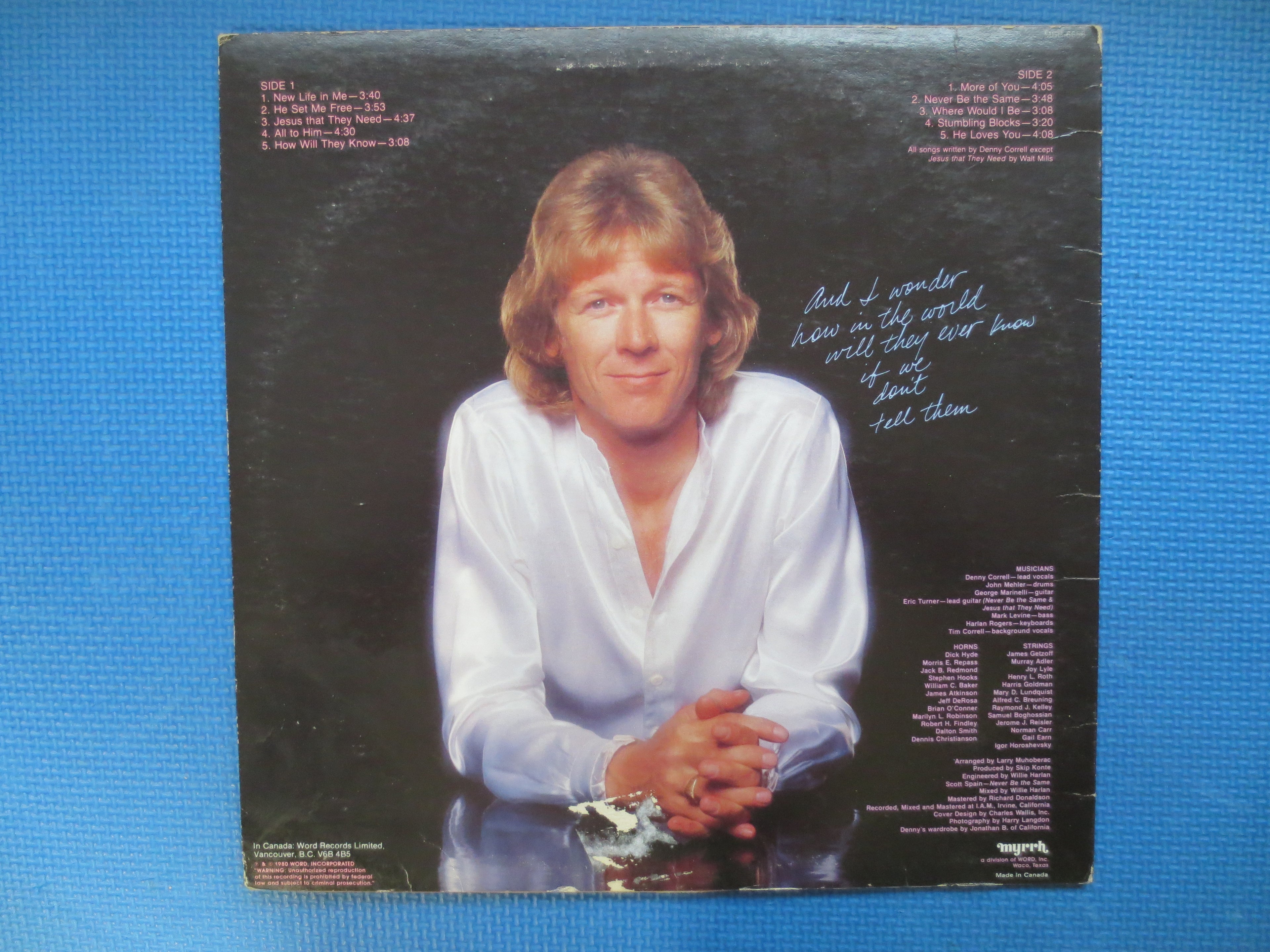 DENNY CORRELL, How Will They Know, DENNY Correll Record, Denny Correll Album, Denny Correll Lp, Vintage Vinyl, 1980 Records