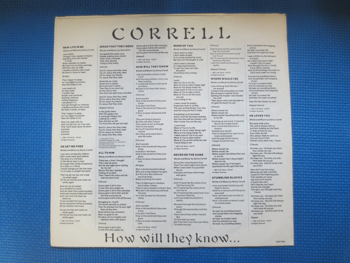 Denny Correll – How Will They Know... (1980) Vinyl LP