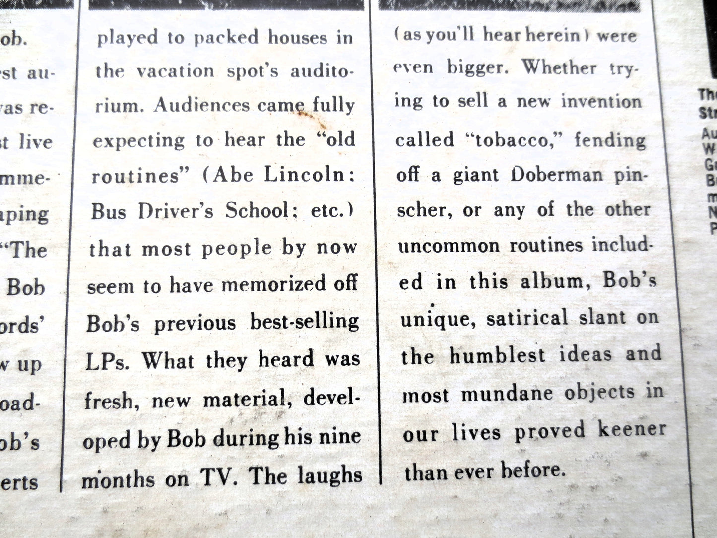 BOB NEWHART, The Buttoned-Down Mind on TV, Comedy Album, 1962 Records, Vinyl Lp