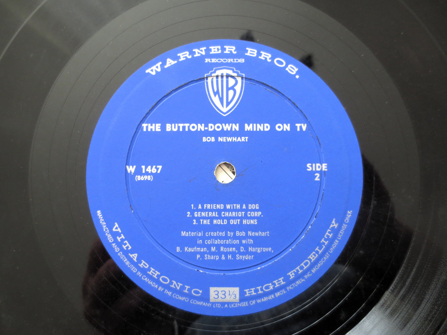 BOB NEWHART, The Buttoned-Down Mind on TV, Comedy Album, 1962 Records, Vinyl Lp