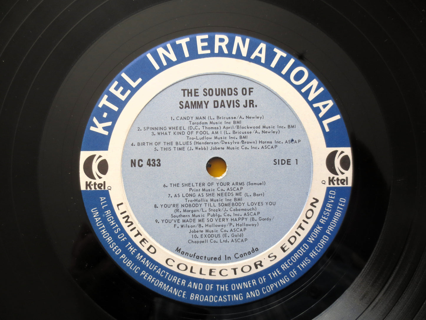 SAMMY DAVIS Jr., The SOUNDS of Sammy, 1972 K-Tel Records, Jazz Lp, Vinyl Record