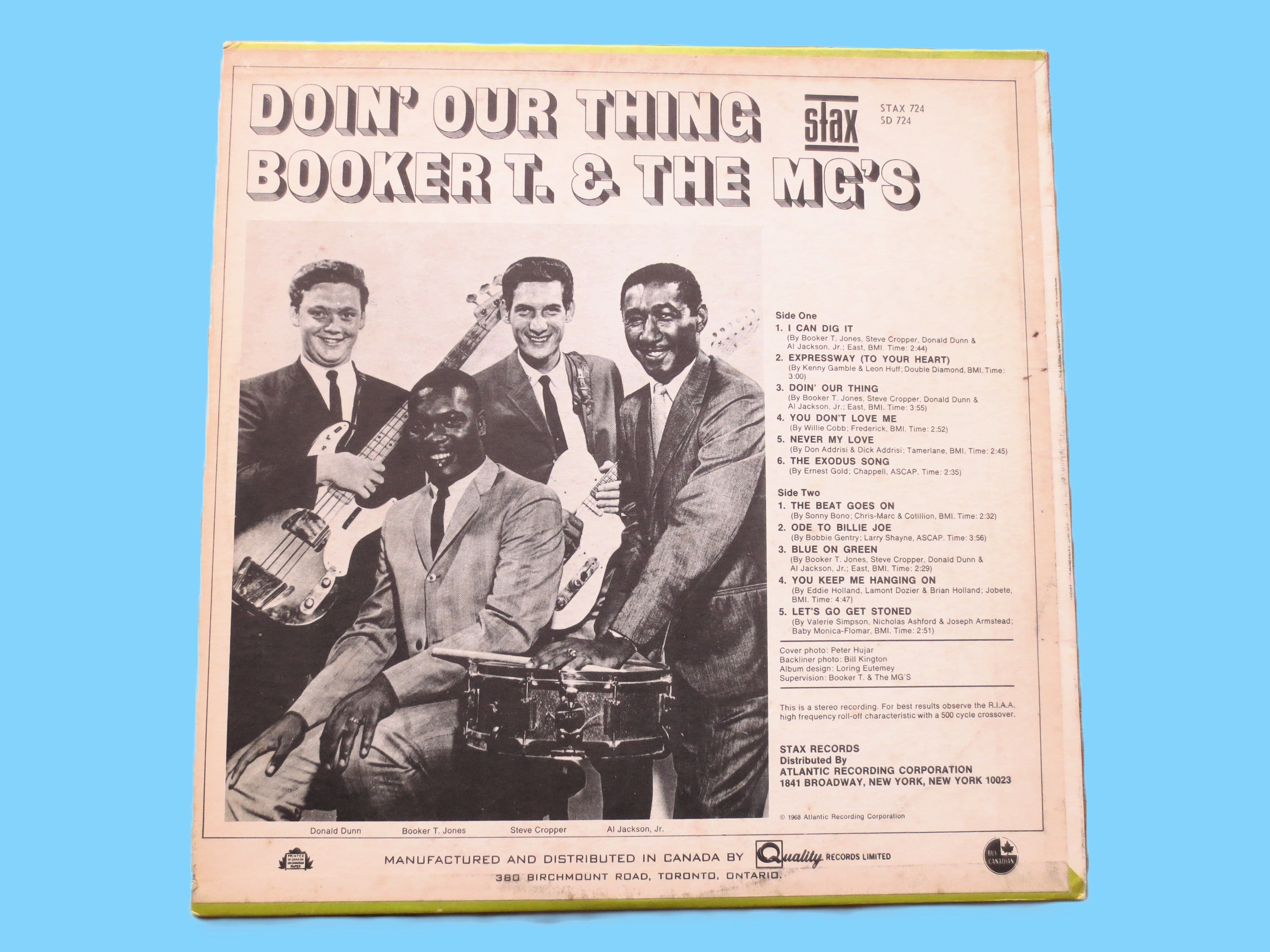 BOOKER T and the MG's, DOIN' Our Thing, 1968 Records, Vintage Vinyl Lp