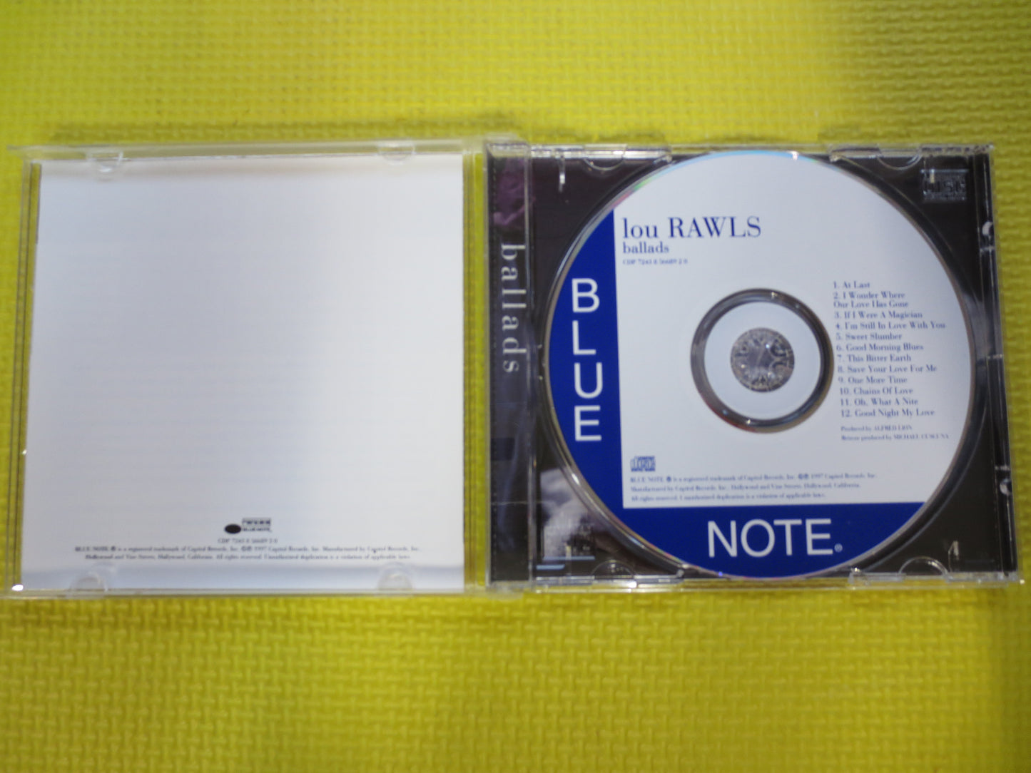 LOU RAWLS, Ballads, BLUENOTE Label, Blue Note Cd, Lou Rawls Cd, Lou Rawls Album, Blue Note Records, Motown, 1997 Compact Disc