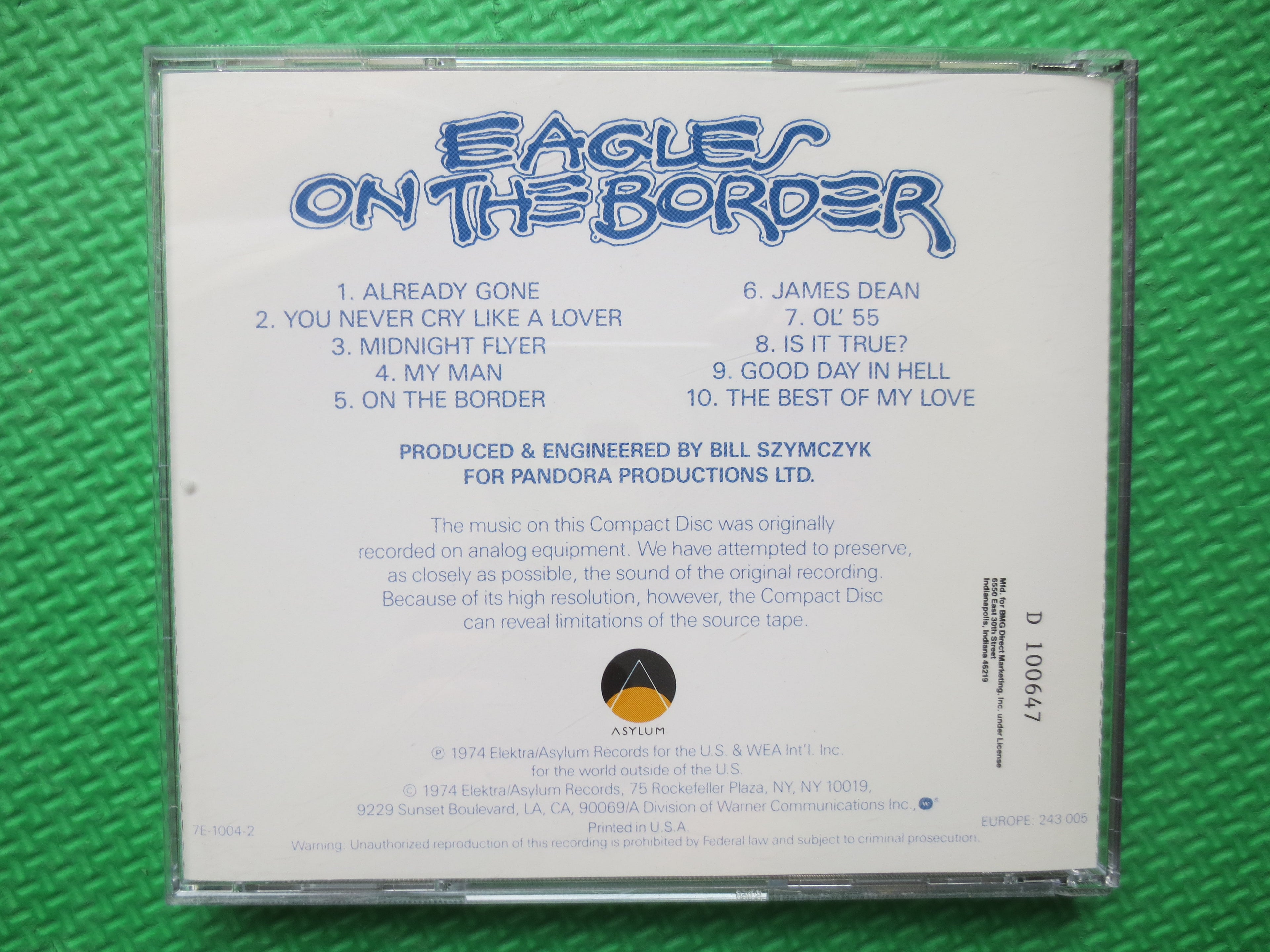 The Eagles – On the Border (1985) CD
