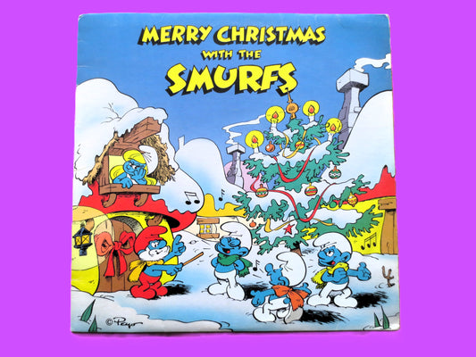 The SMURFS, MERRY CHRISTMAS, Vinyl Record, 1983 Kids Lp, Smurfs Album