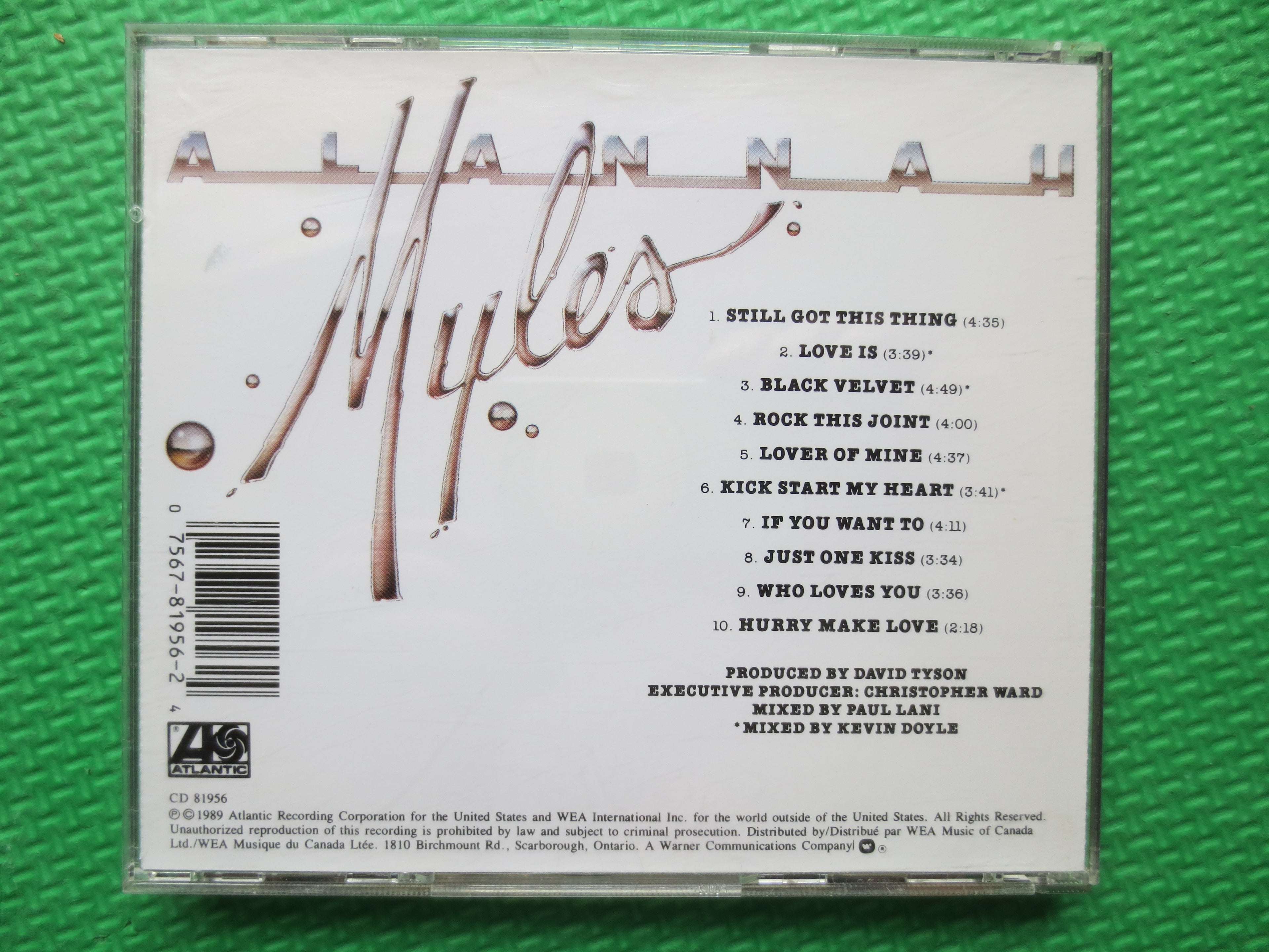 ALANNAH MYLES, Alannah Myles Cd, Alannah Myles Album, Rock Cd, Rock Music Cd, Black Velvet, Alannah Myles Lp, 1989 Compact Disc