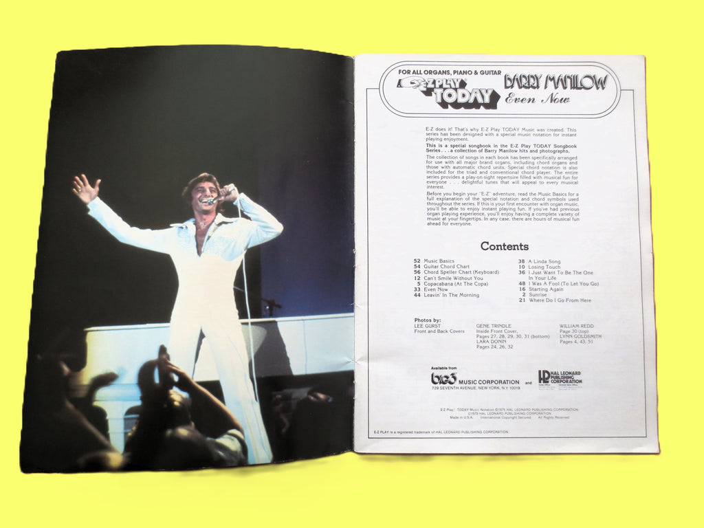 Barry Manilow – Sheet Music Songbook (1979)