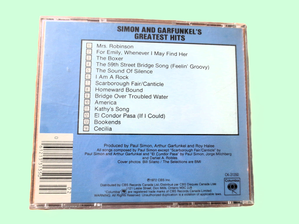 SIMON and GARFUNKEL, GREATEST Hits, Folk Music, 1993 Compact Disc, Vintage Cd