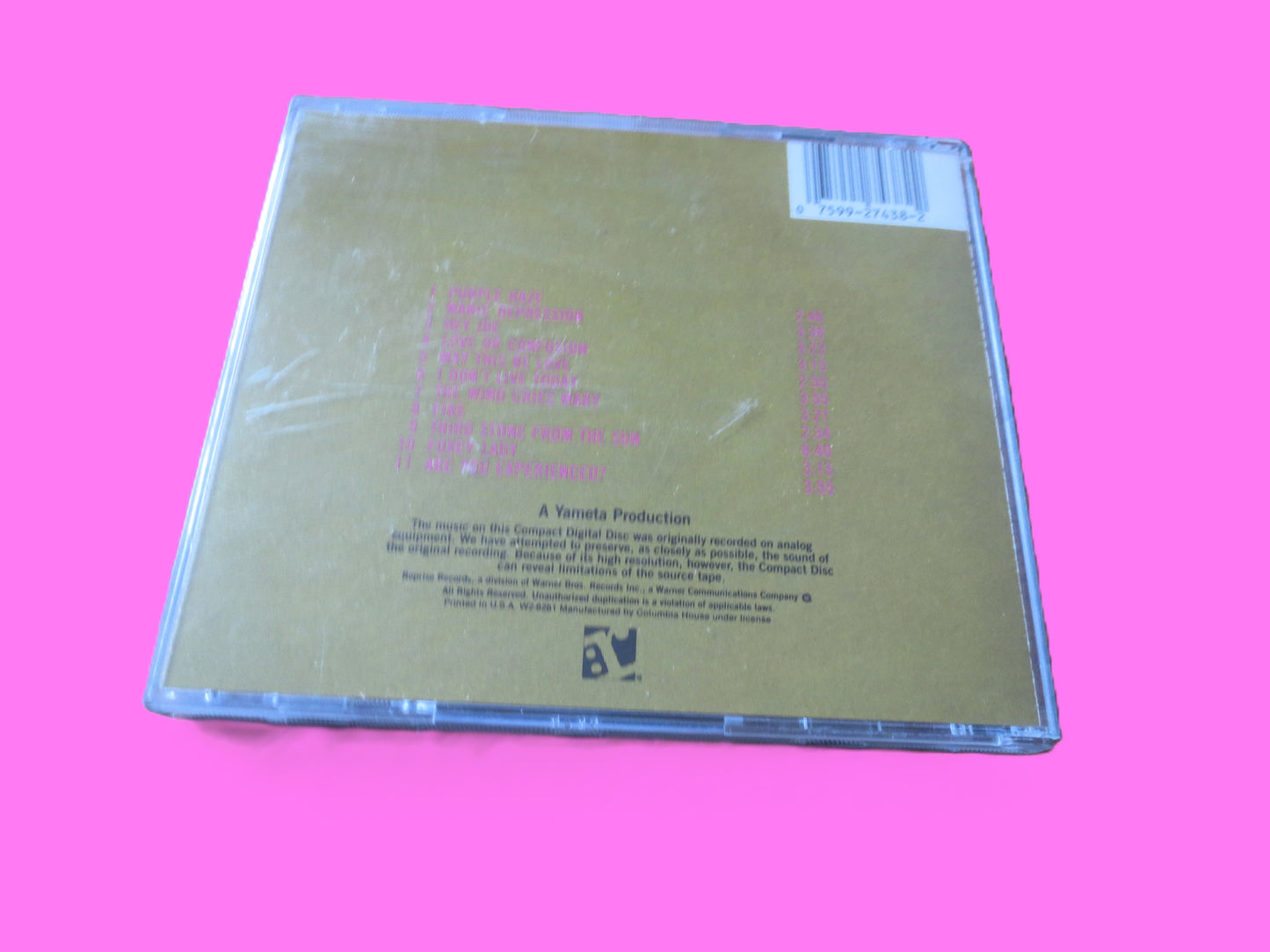 JIMI HENDRIX, Are YOU Experienced?, Rock Guitar, 1990 Compact Disc, Vintage Cd