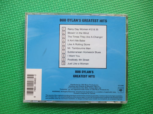 BOB DYLAN, Greatest Hits, Bob Dylan Cd, Bob Dylan Lp, Bob Dylan Album, Bob Dylan Record, Pop Music Cd, Cds, 1993 Compact Disc