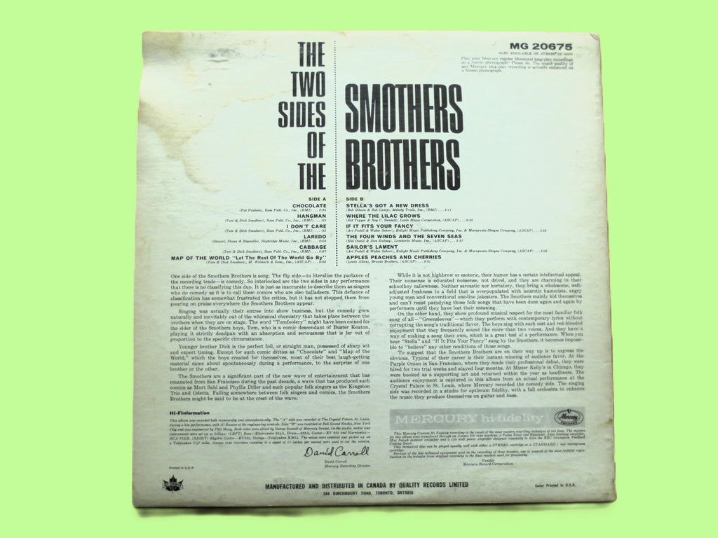 The Smothers Brothers – The Two Sides of the Smothers Brothers (1962) Vinyl LP