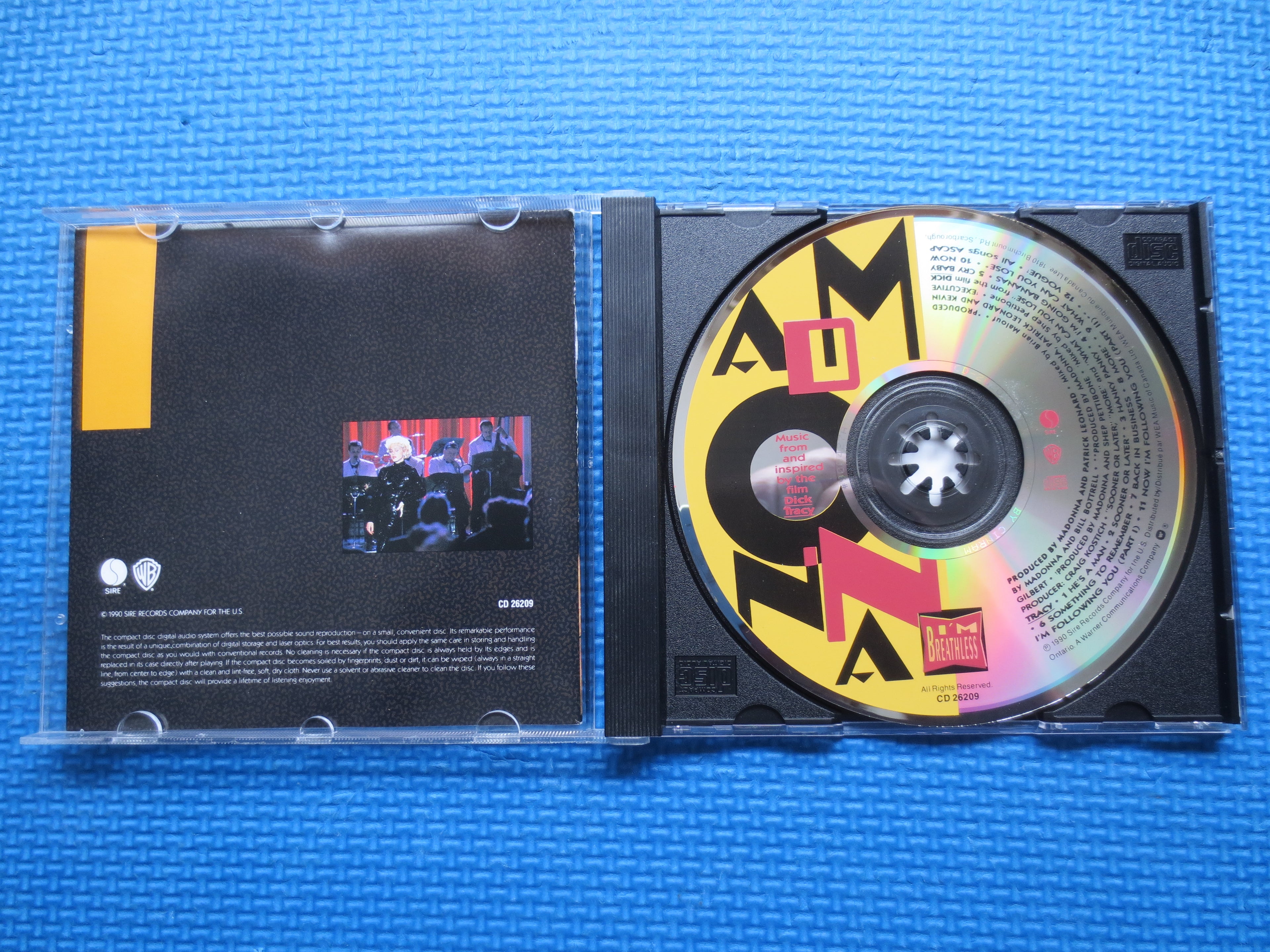 MADONNA, I'm Breathless, Dick Tracy Soundtrack, 1990 Compact Disc, Vintage Cd