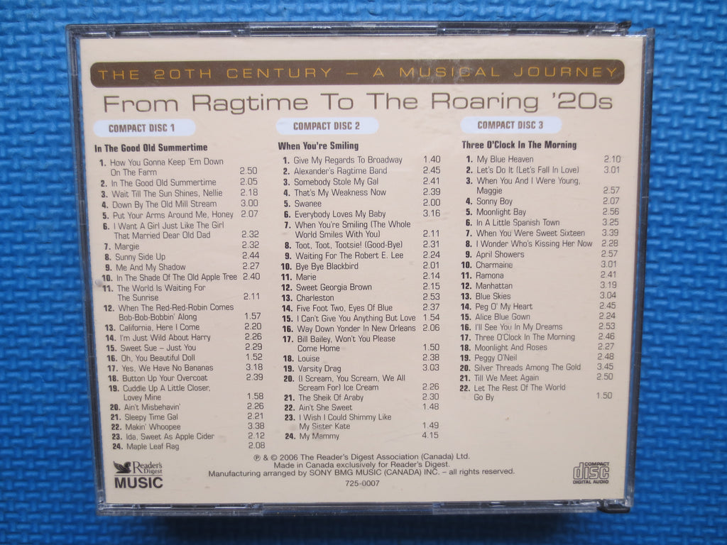ROARING 20s Music, READERS DIGEST, Double Disc, 2006 Compact Disc, Vintage Cd