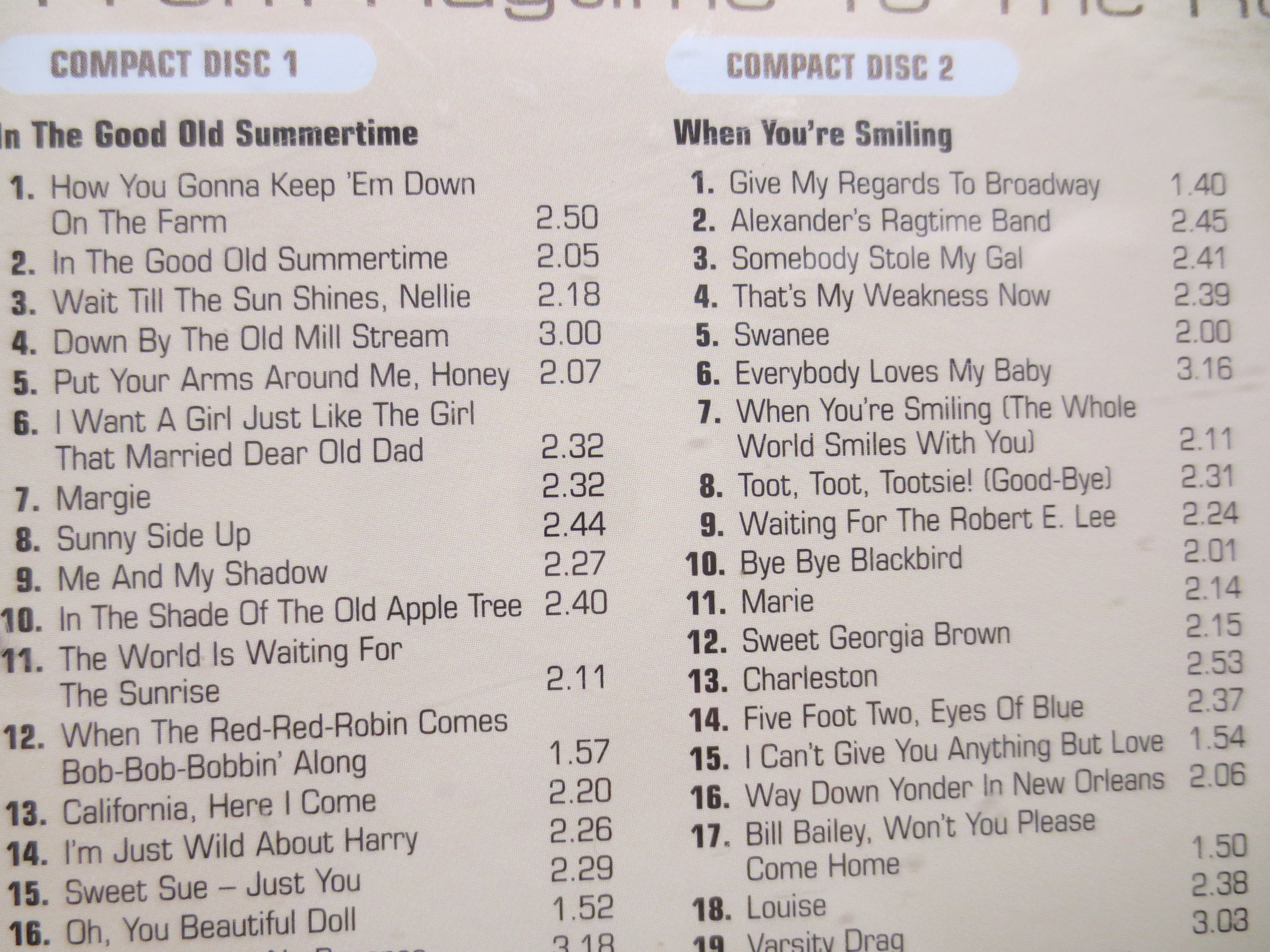 ROARING 20s Music, READERS DIGEST, Double Disc, 2006 Compact Disc, Vintage Cd
