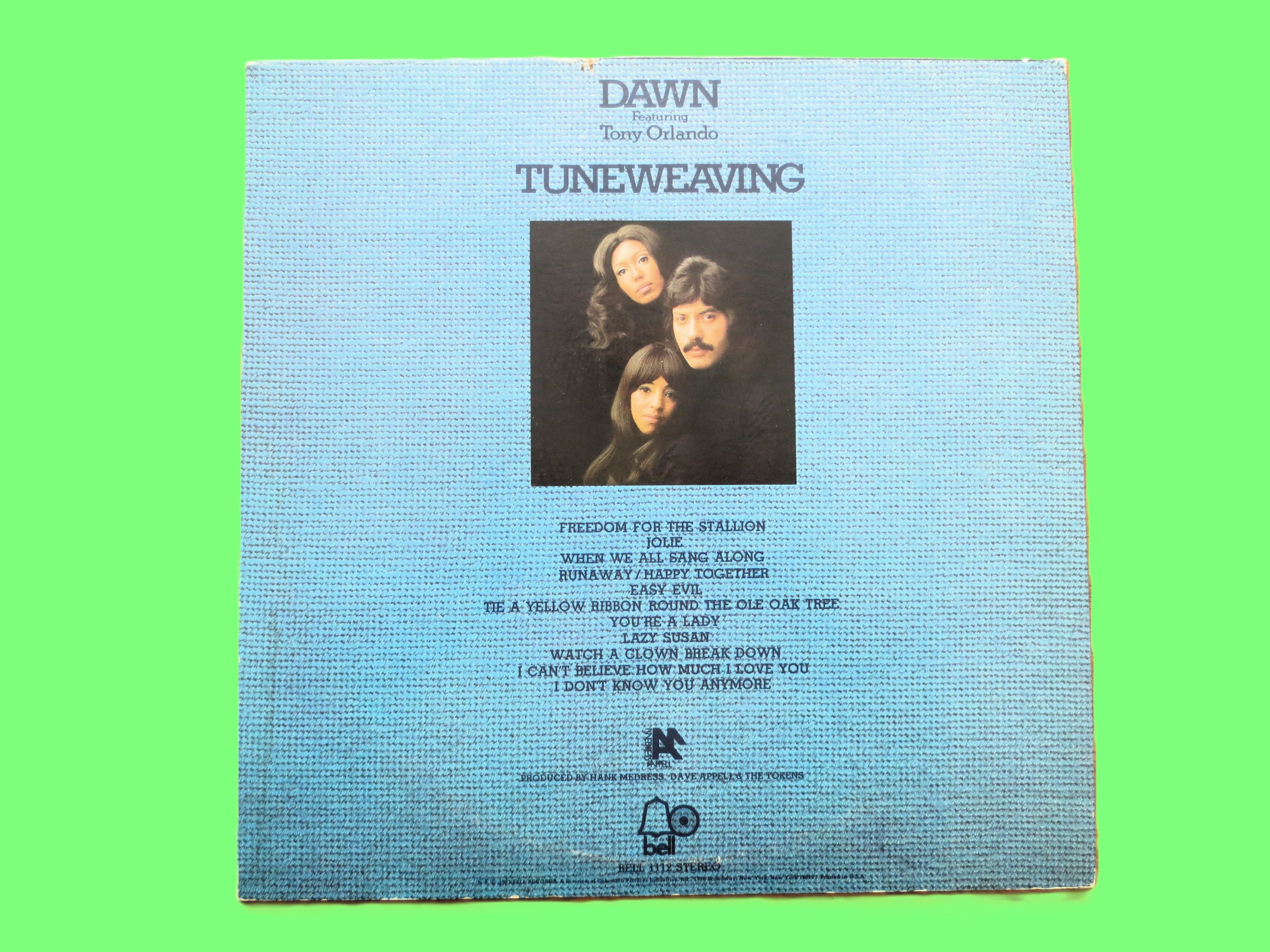 TONY ORLANDO and DAWN, Tuneweaving, Vintage Album, 1972 Record, Vinyl Lp
