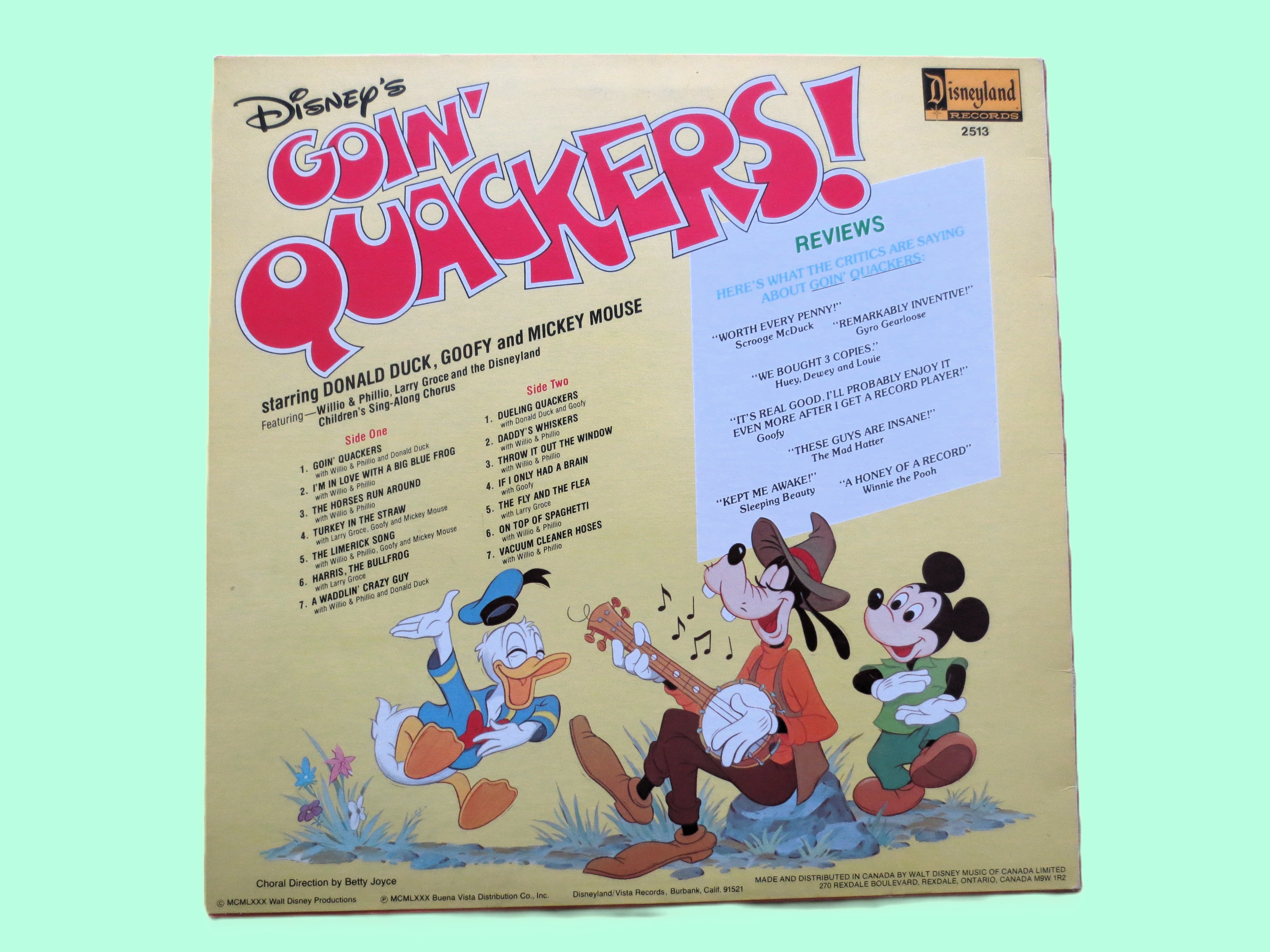 Donald Duck – Goin' Quackers – Disneyland Records – 1980 Vinyl LP, 002