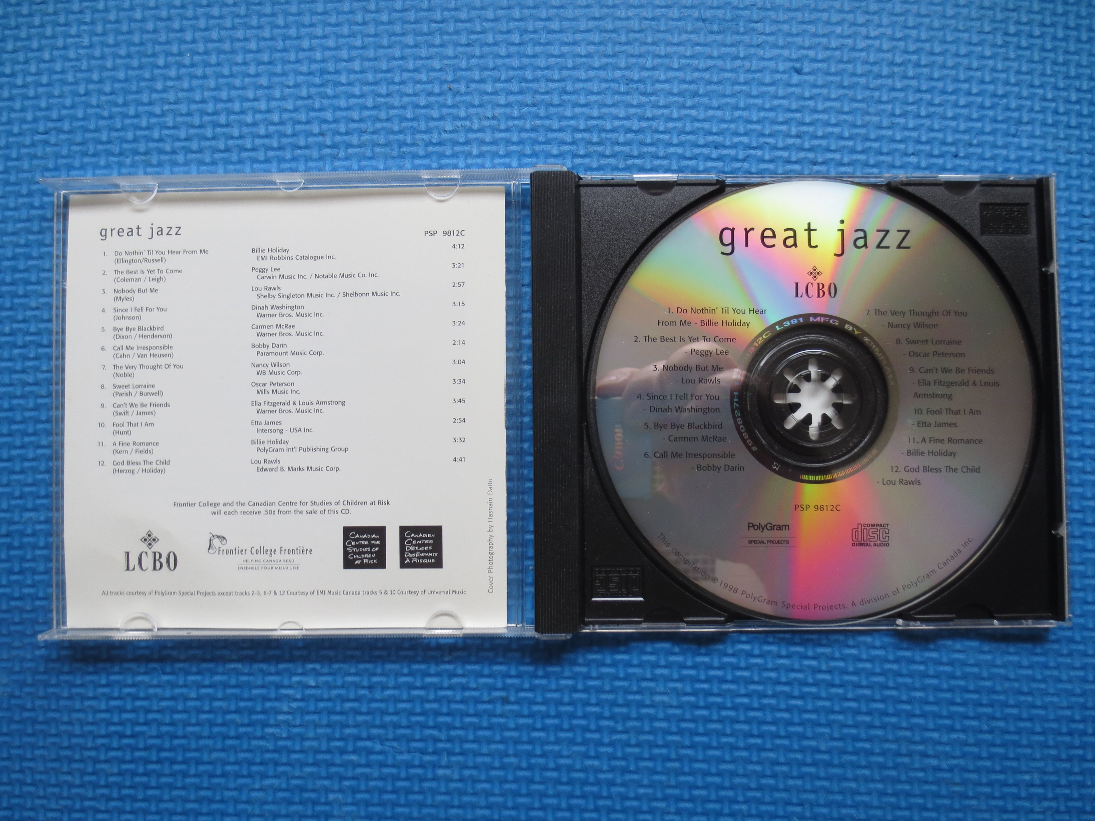 GREAT JAZZ, Bobby Darin, Billie Holiday, Etta James Cd, 1998 Compact Disc, Vintage Cd