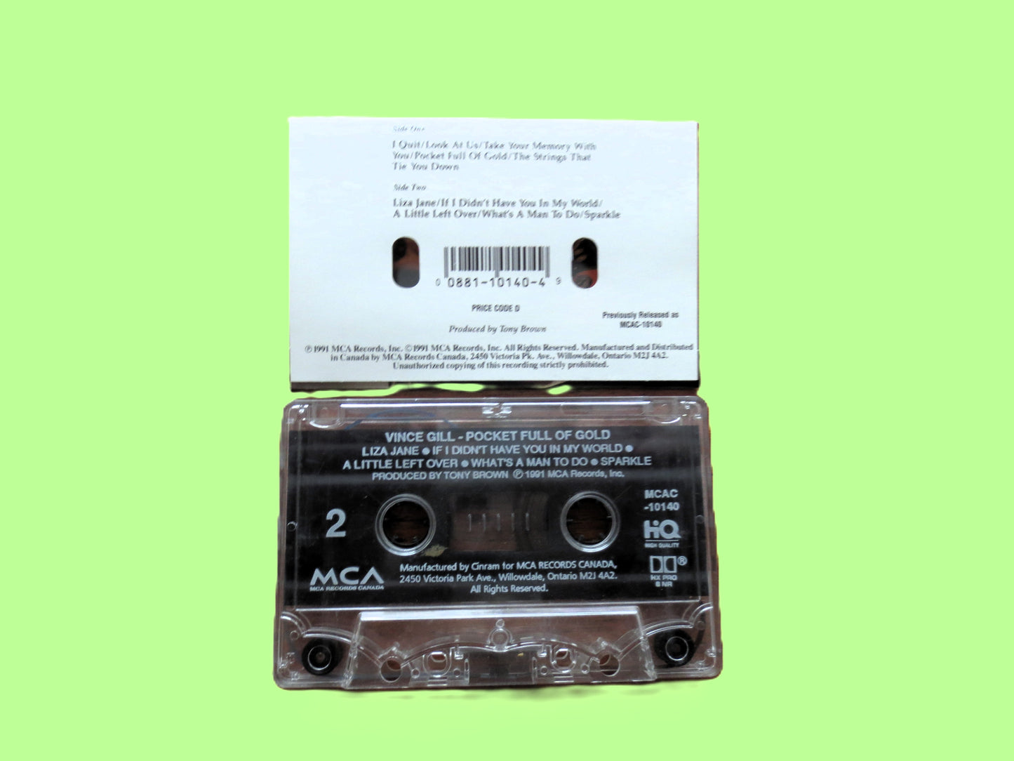 VINCE GILL, Pocket Full of GOLD, 1991 Cassette Tape, Vintage Cassette