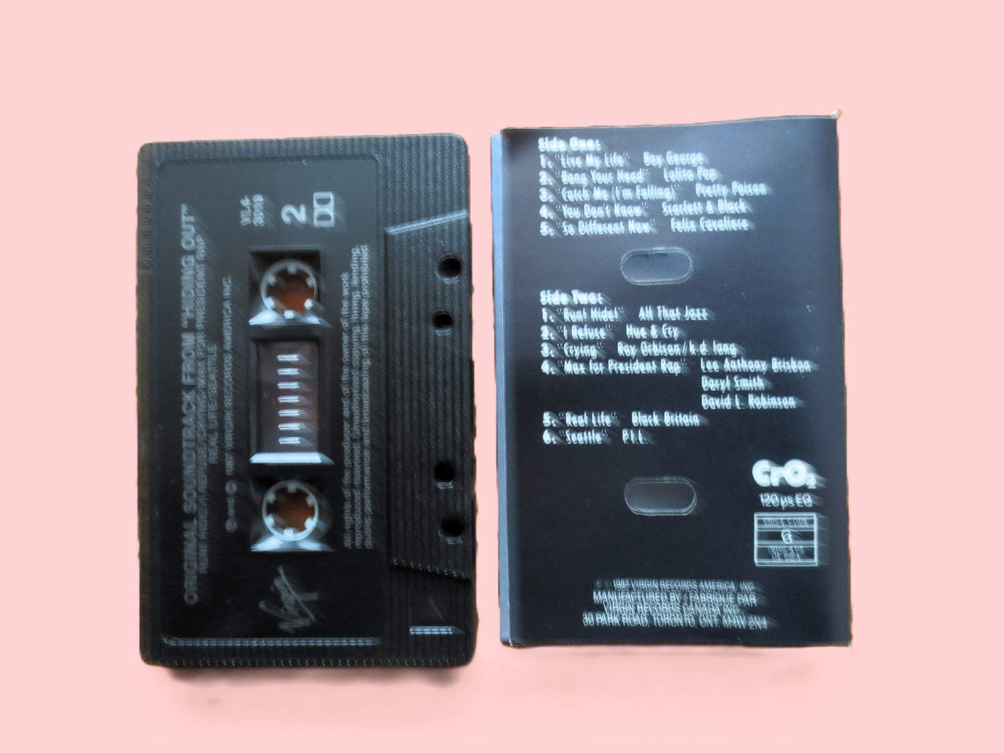 HIDING OUT, MOVIE Soundtrack, 1987 Cassette Tape, Vintage Cassette