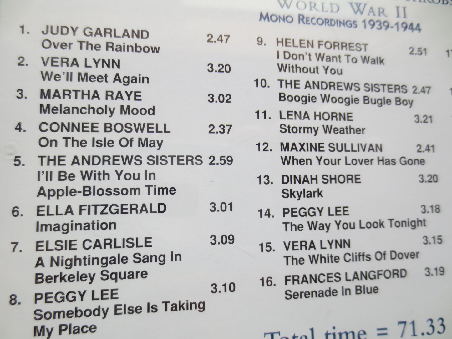 FORCES' SWEETHEARTS, VERA Lynn Cd, Jo Stafford Cd, Dinah Shore Cd, Anne Shelton Cd, Andrews Sisters Cd, Cd, 1999 Compact Disc
