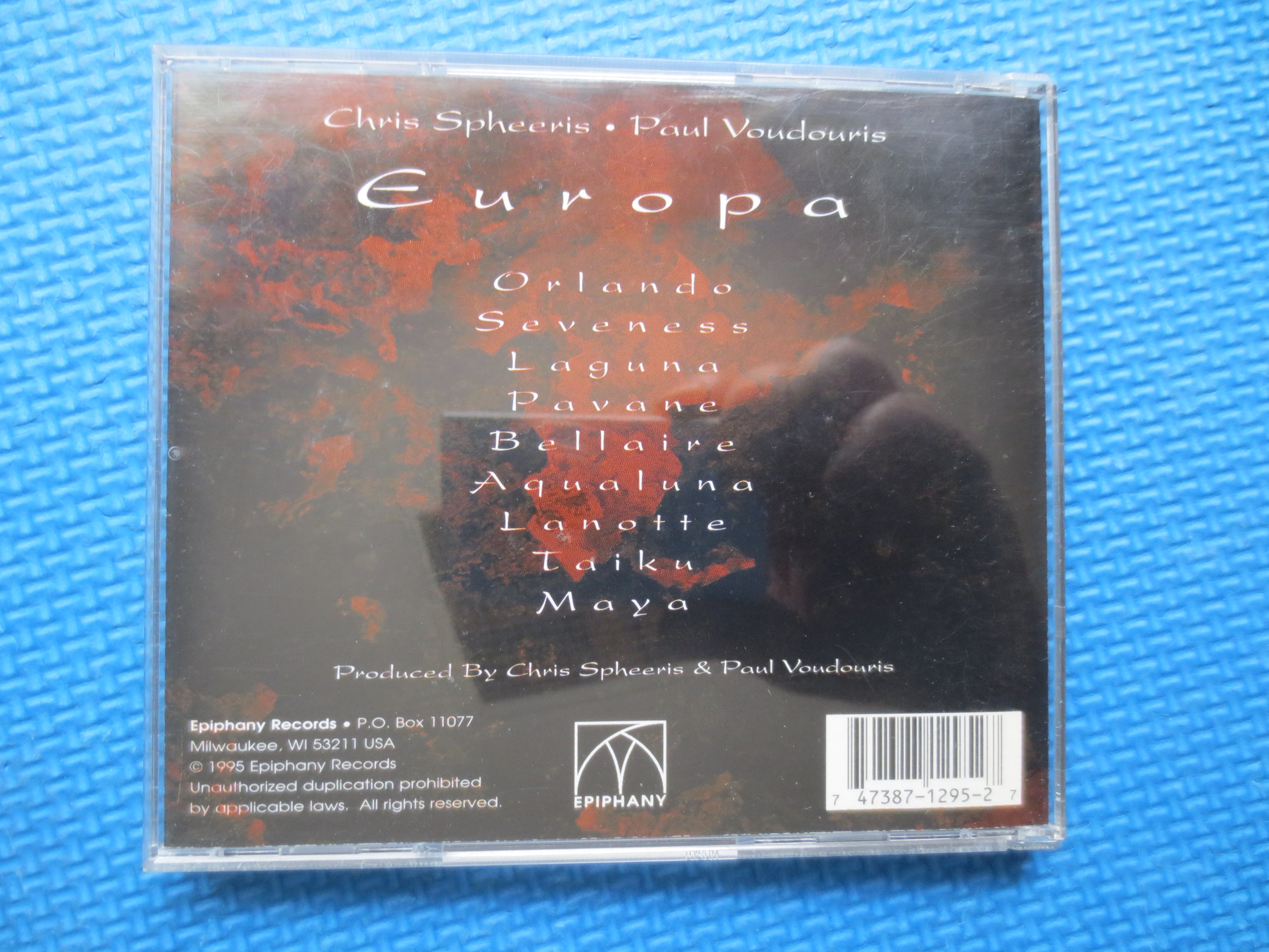 Chris SPHEERIS, Paul VOUDOURIS, EUROPA, Classical Guitar Cd, 1995 Compact Disc, Vintage Cd