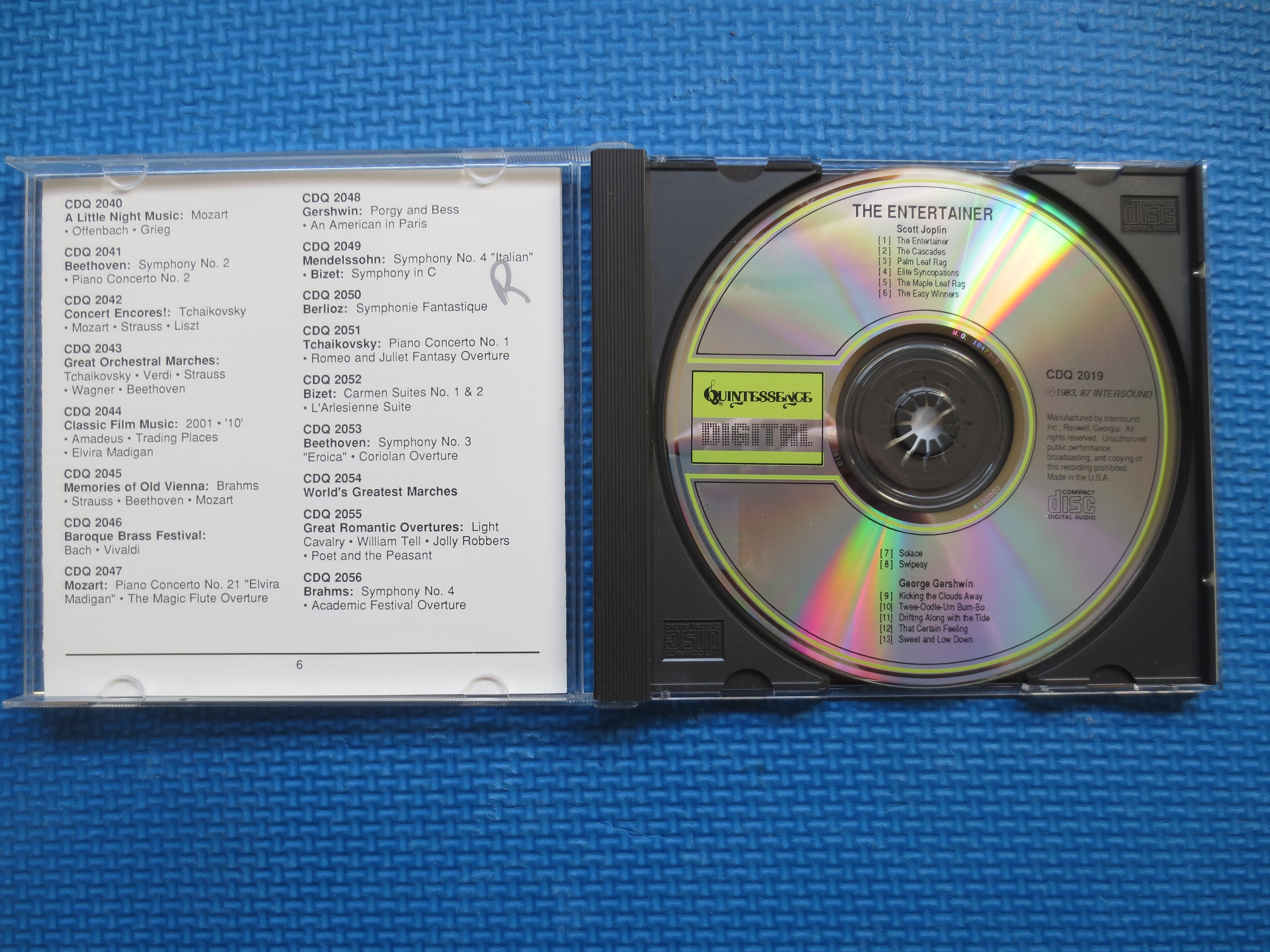 Scott JOPLIN and George GERSHWIN, Piano RAGS, 1990 Compact Disc, Vintage Cd