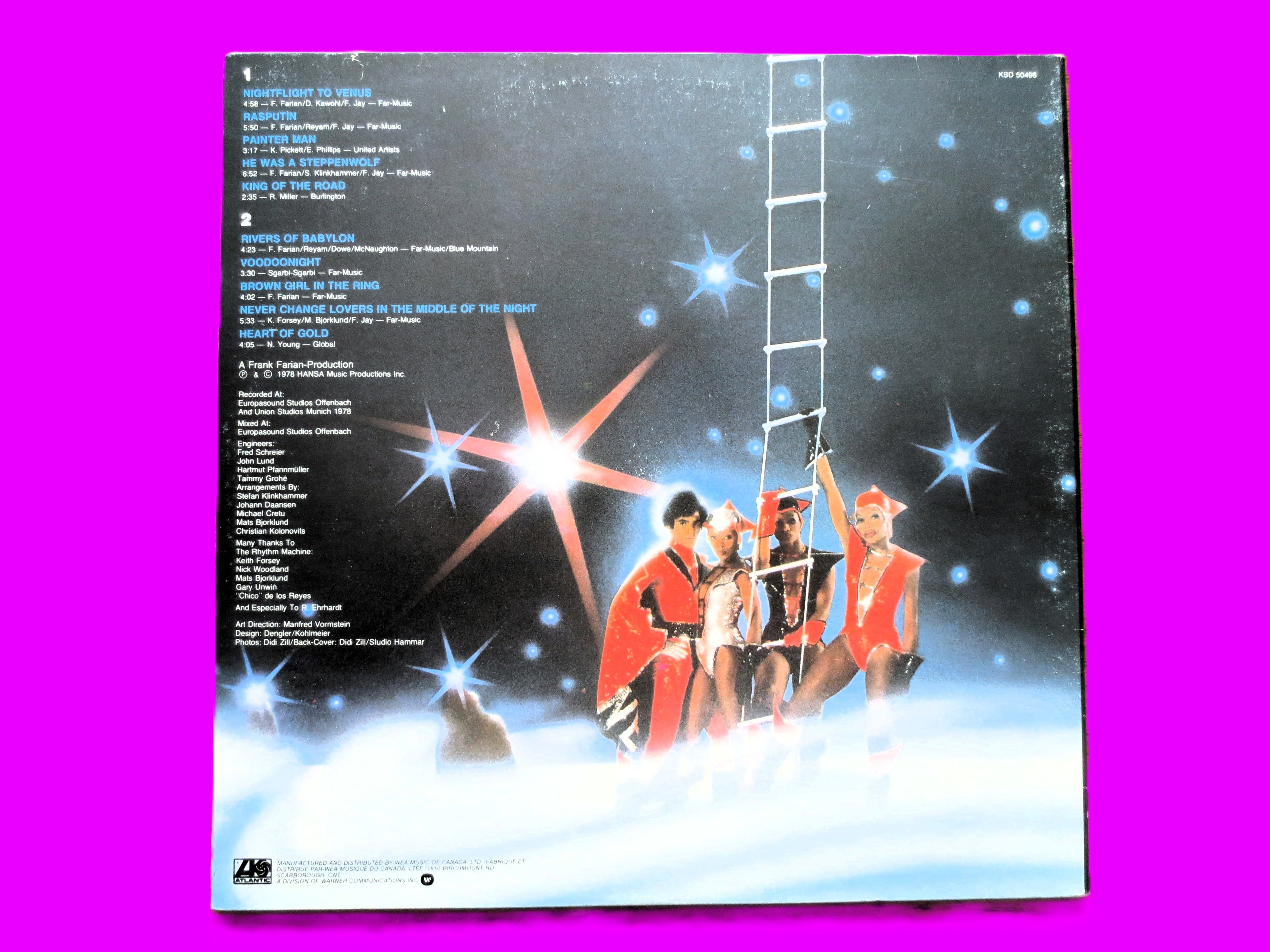 BONEY M, Nightflight to Venus, Disco Music, Vintage Album, 1978 Record, Vinyl Lp