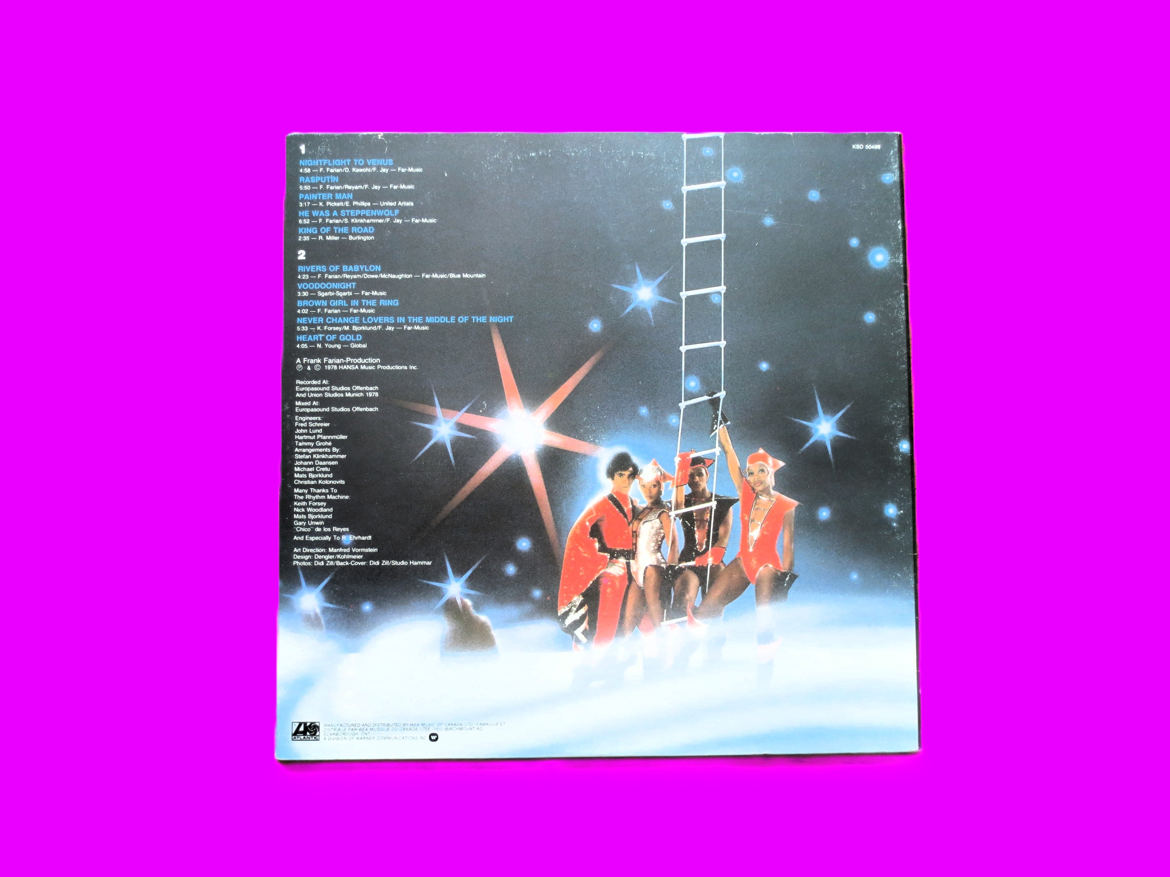 BONEY M, Nightflight to Venus, Disco Music, Vintage Album, 1978 Record, Vinyl Lp