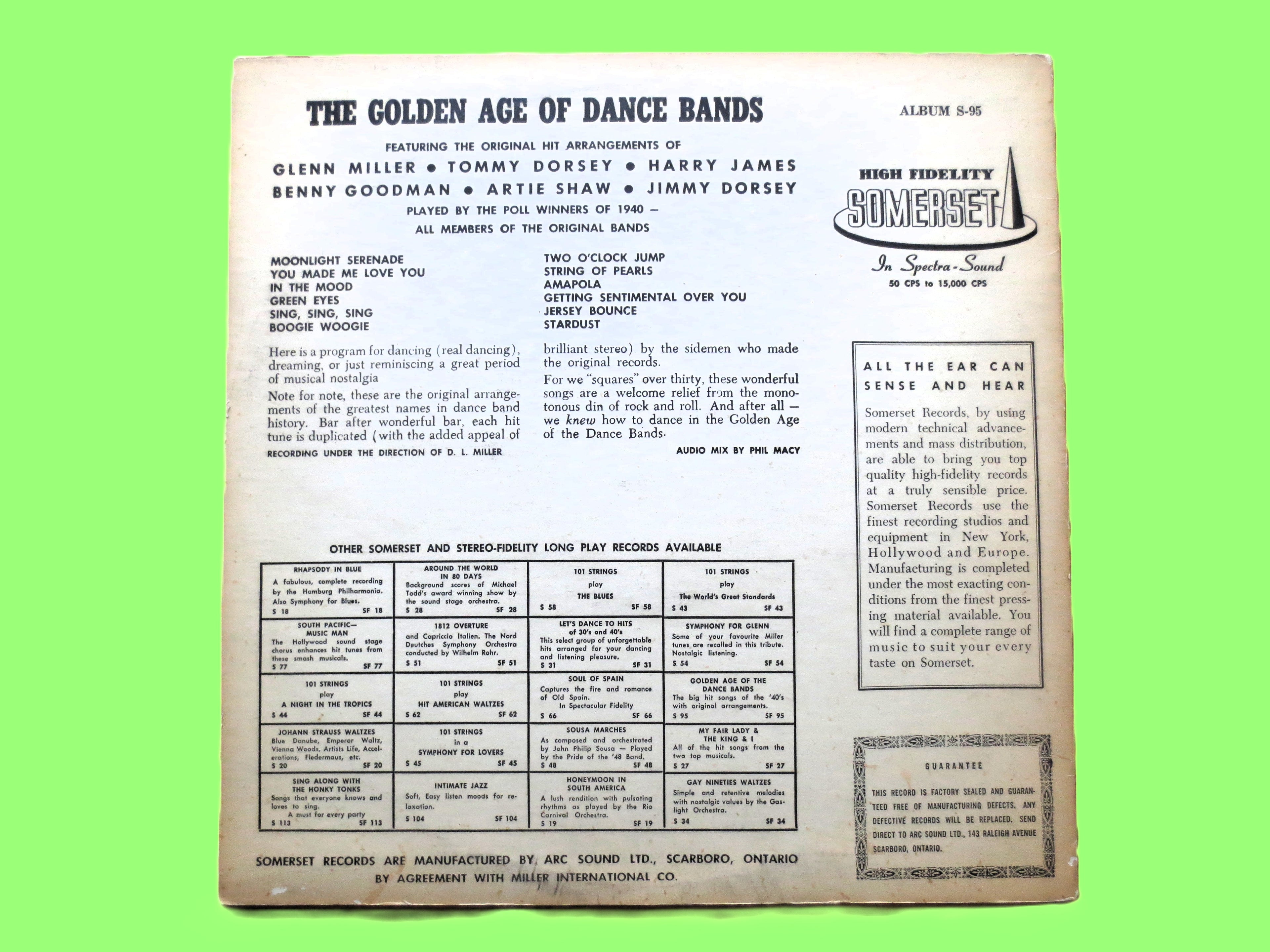 GOLDEN Age of DANCE BANDS, Vintage Album, 1957 Record, Vinyl Lp