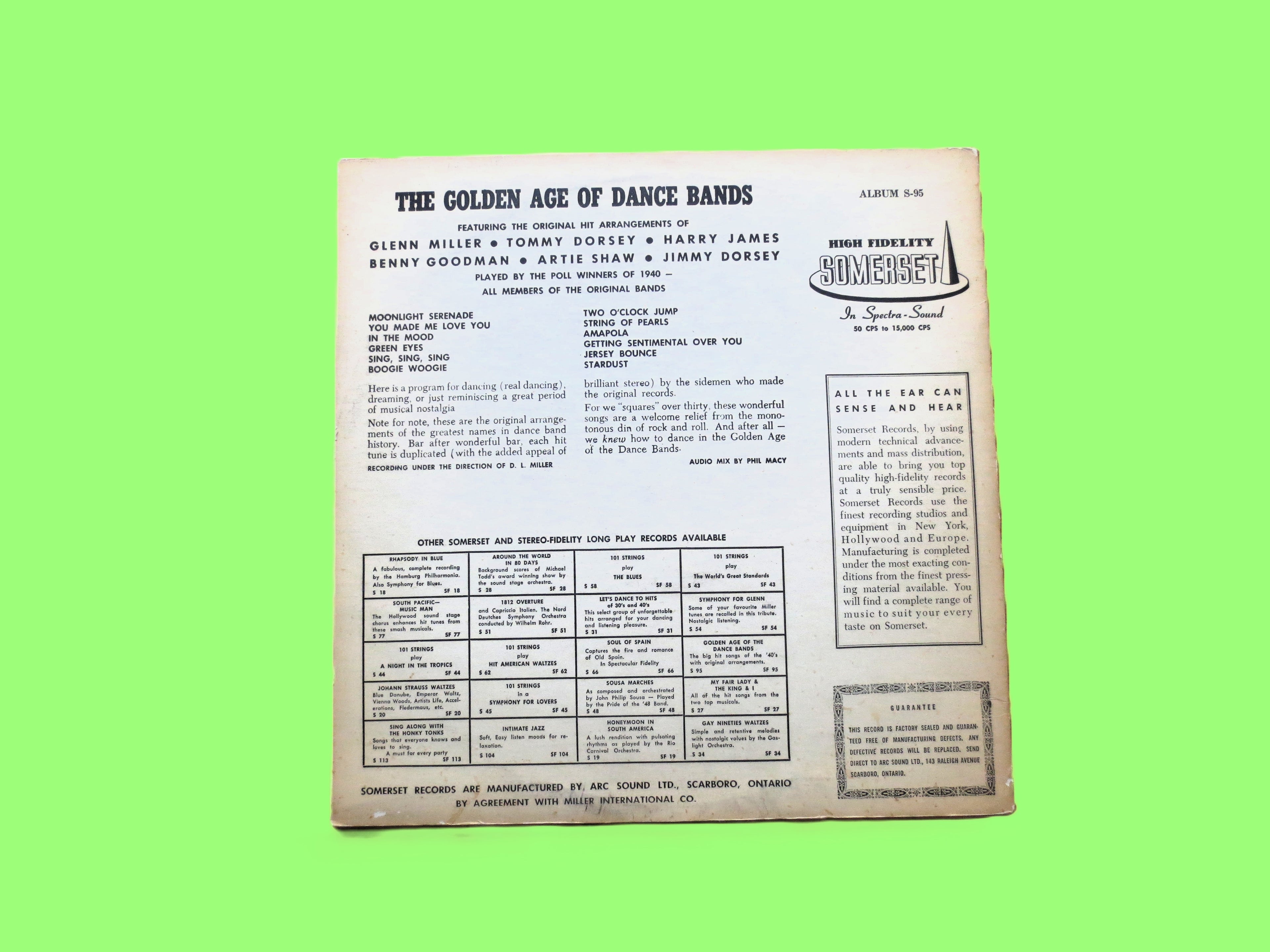GOLDEN Age of DANCE BANDS, Vintage Album, 1957 Record, Vinyl Lp