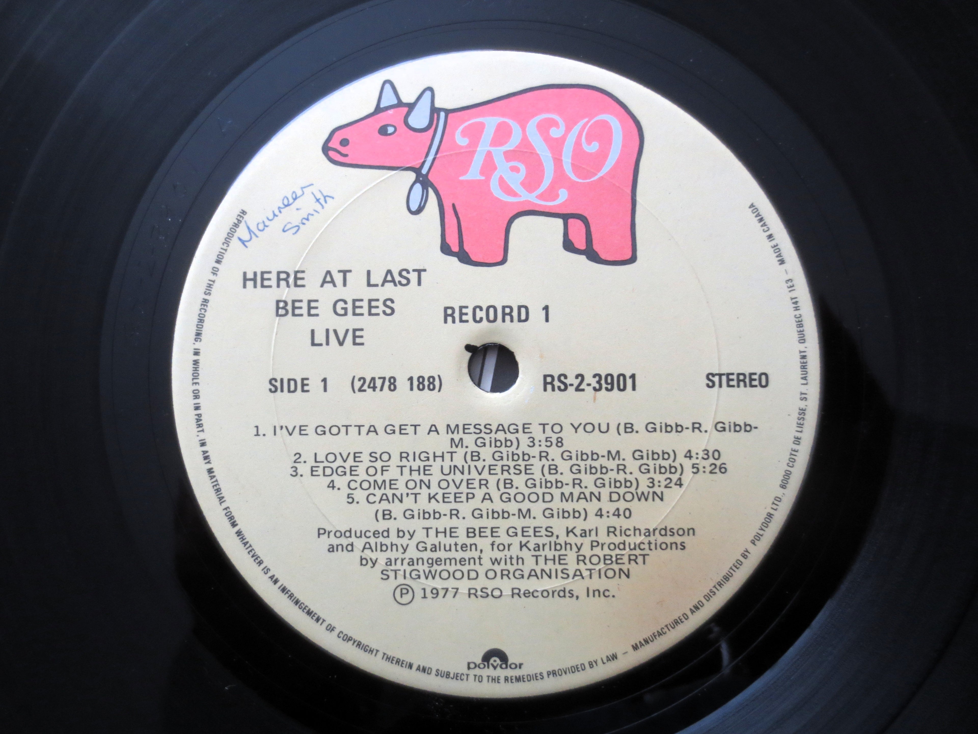The Bee Gees – Here at Last… Bee Gees… Live (1977) Vinyl 2xLP