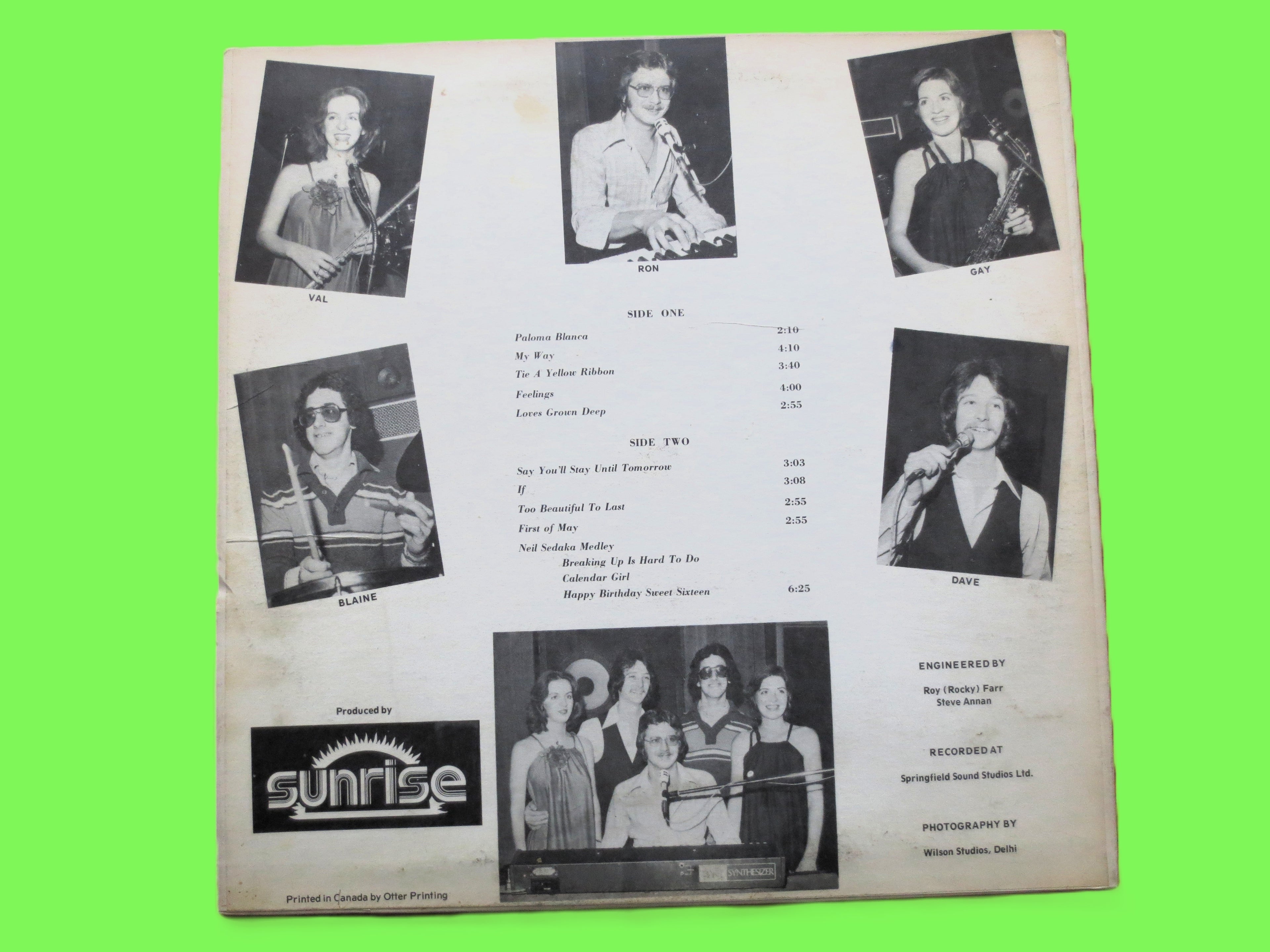 SUNRISE, Just For YOU, Vintage SUNRISE Album, 1973 Record, Vinyl Lp