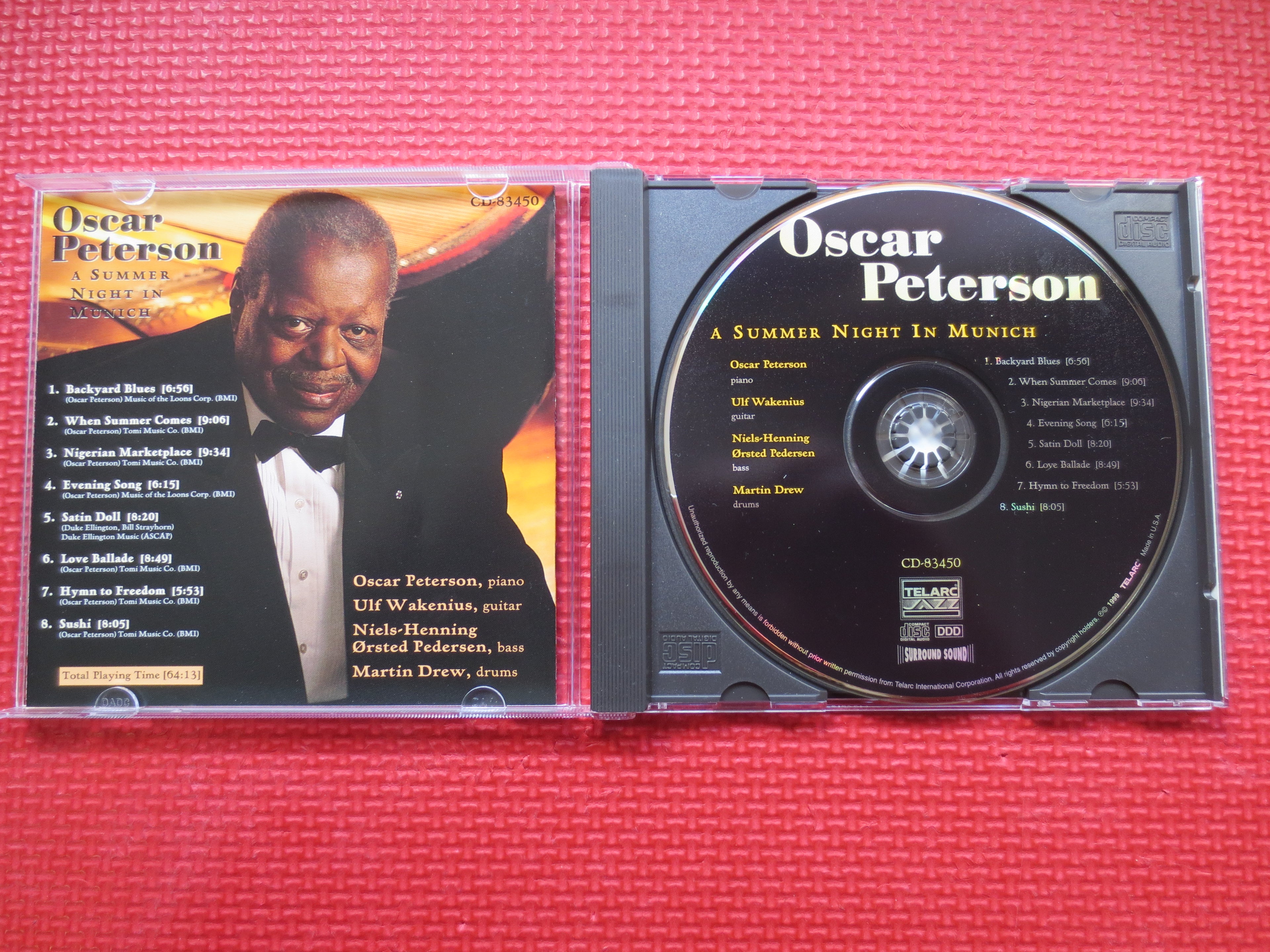 OSCAR PETERSON, JAZZ, Summer Night Munich, Jazz Cd, Jazz Compact Disc, Jazz Album, Classic Jazz Cd, Oscar Peterson Cd, 1999 Compact Discs