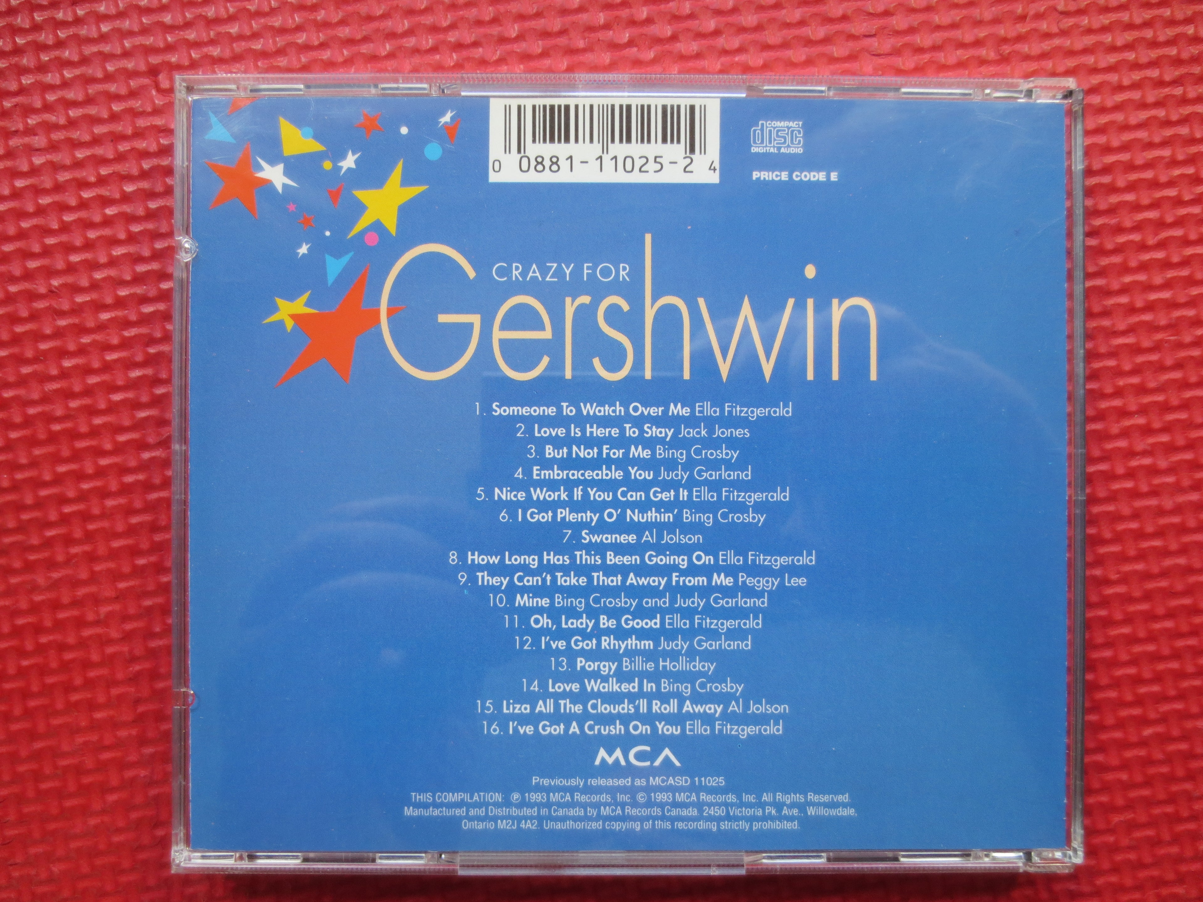 CRAZY for GERSHWIN CD: Vintage Jazz, 1993 Compact Disc