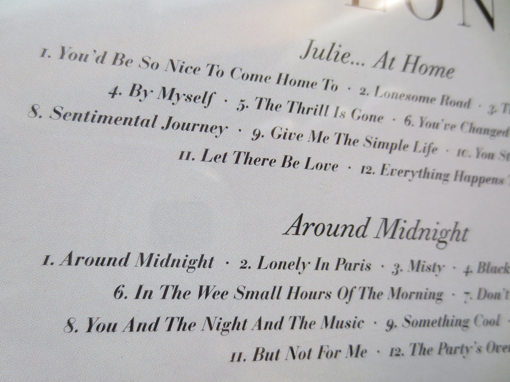 JULIE LONDON, Around Midnight, Julie...at Home, 1996 Compact Disc, Vintage Cd