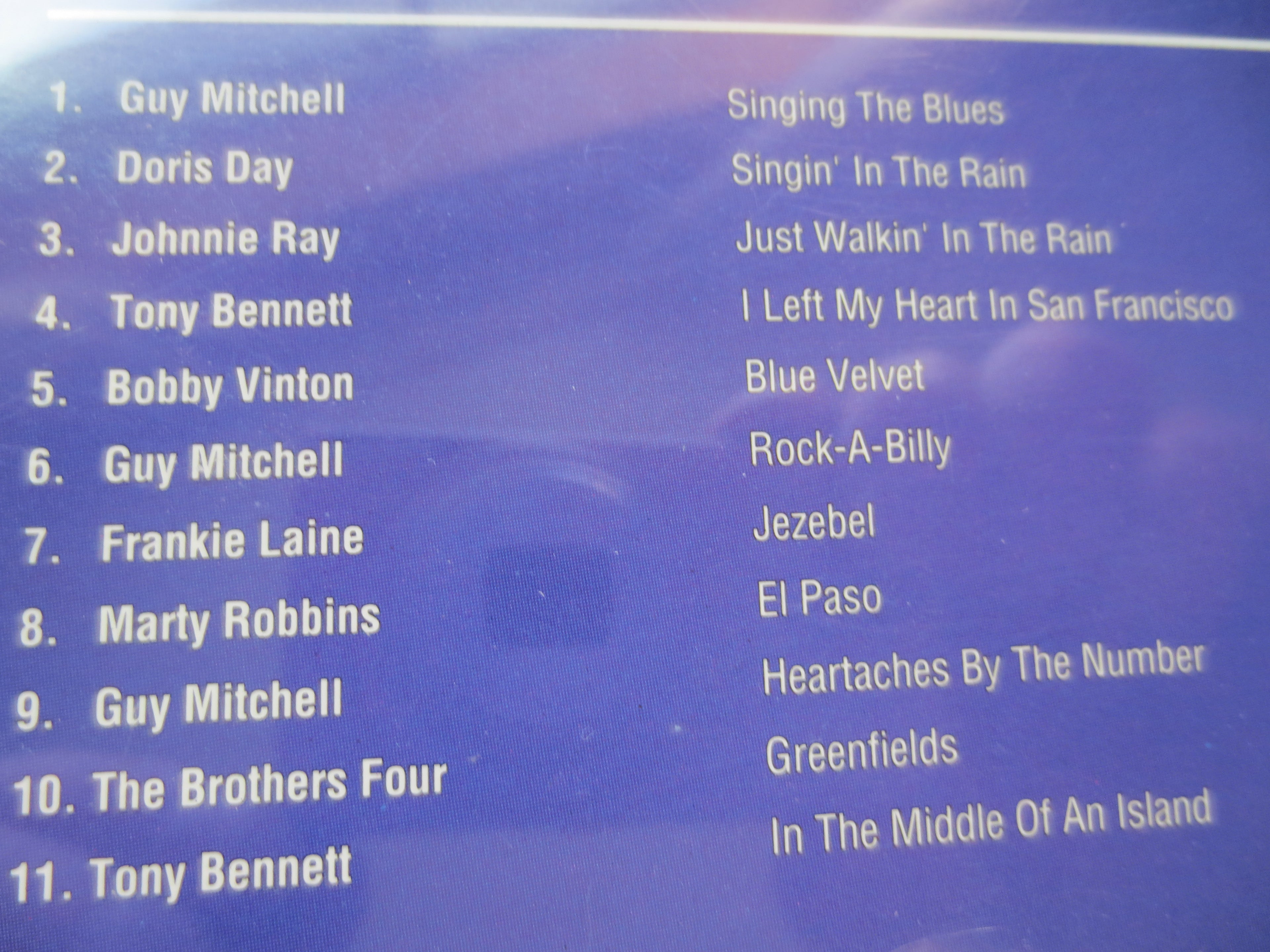 HITS of the FIFTIES, Marty Robbins, Doris Day, 1994 Compact Disc, Vintage Cd
