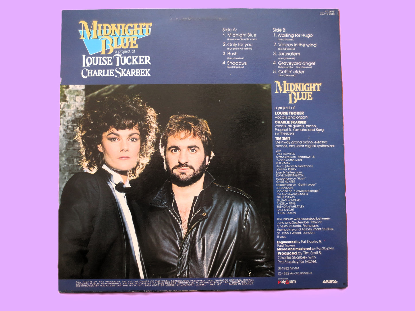 MIDNIGHT BLUE, Pop Synth Album, 1982 Record, Vinyl Lp