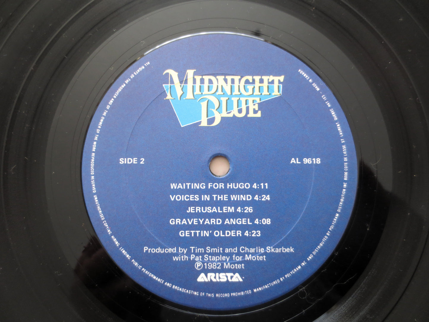 MIDNIGHT BLUE, Pop Synth Album, 1982 Record, Vinyl Lp