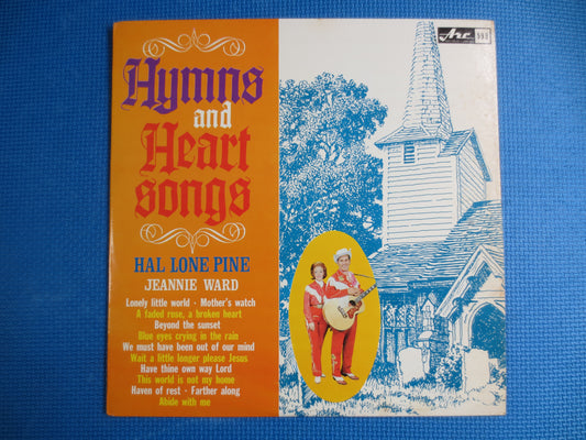 HYMNS and HEART Songs,  Hal Lone Pine Record, Jeannie Ward Album, Country Records, Hal Lone Pine Album, Gospel Record, Lps, 1962 Records