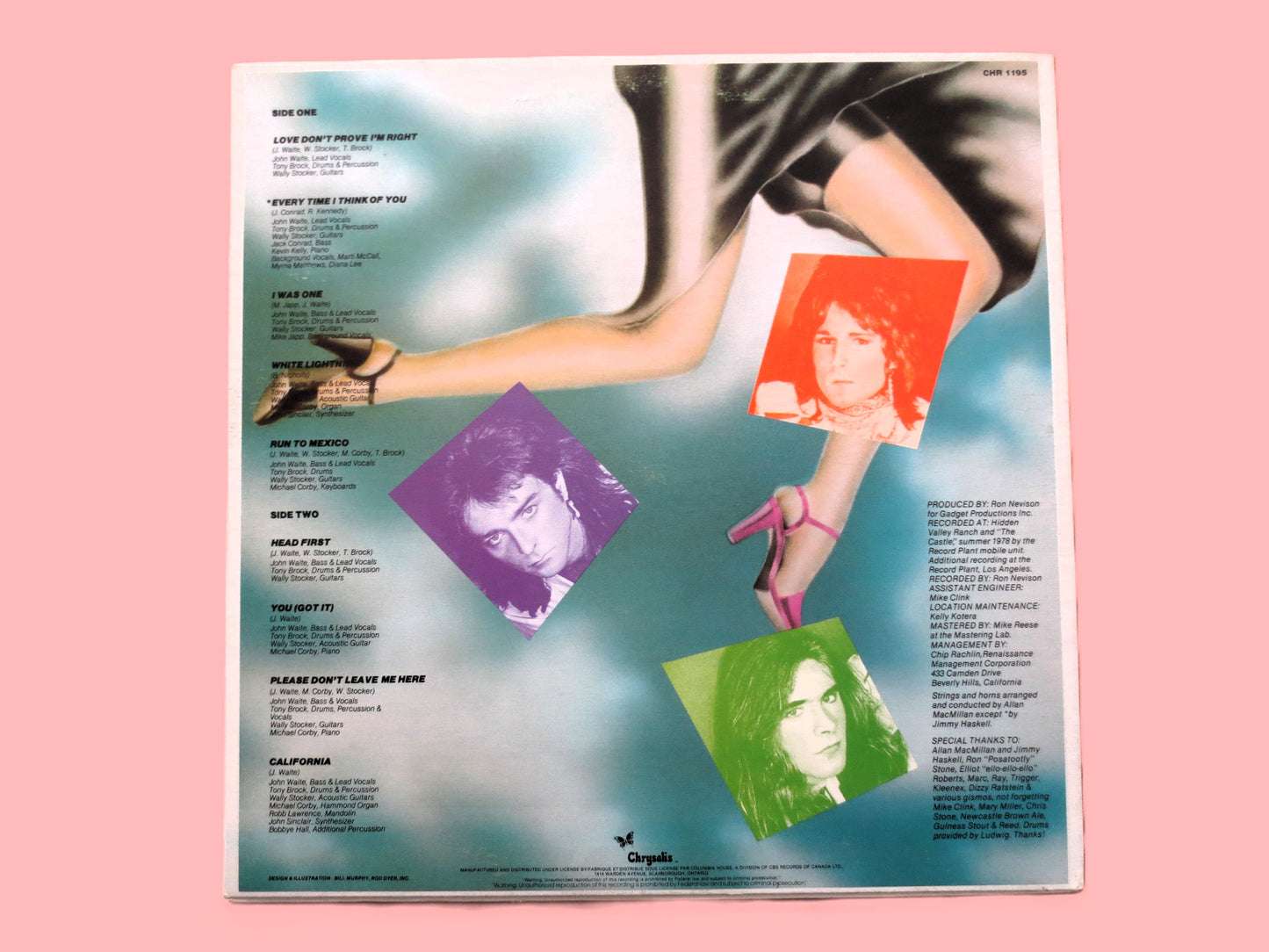 The BABY's, HEAD FIRST, Rock Album, 1978 Record, Vintage Vinyl Lp