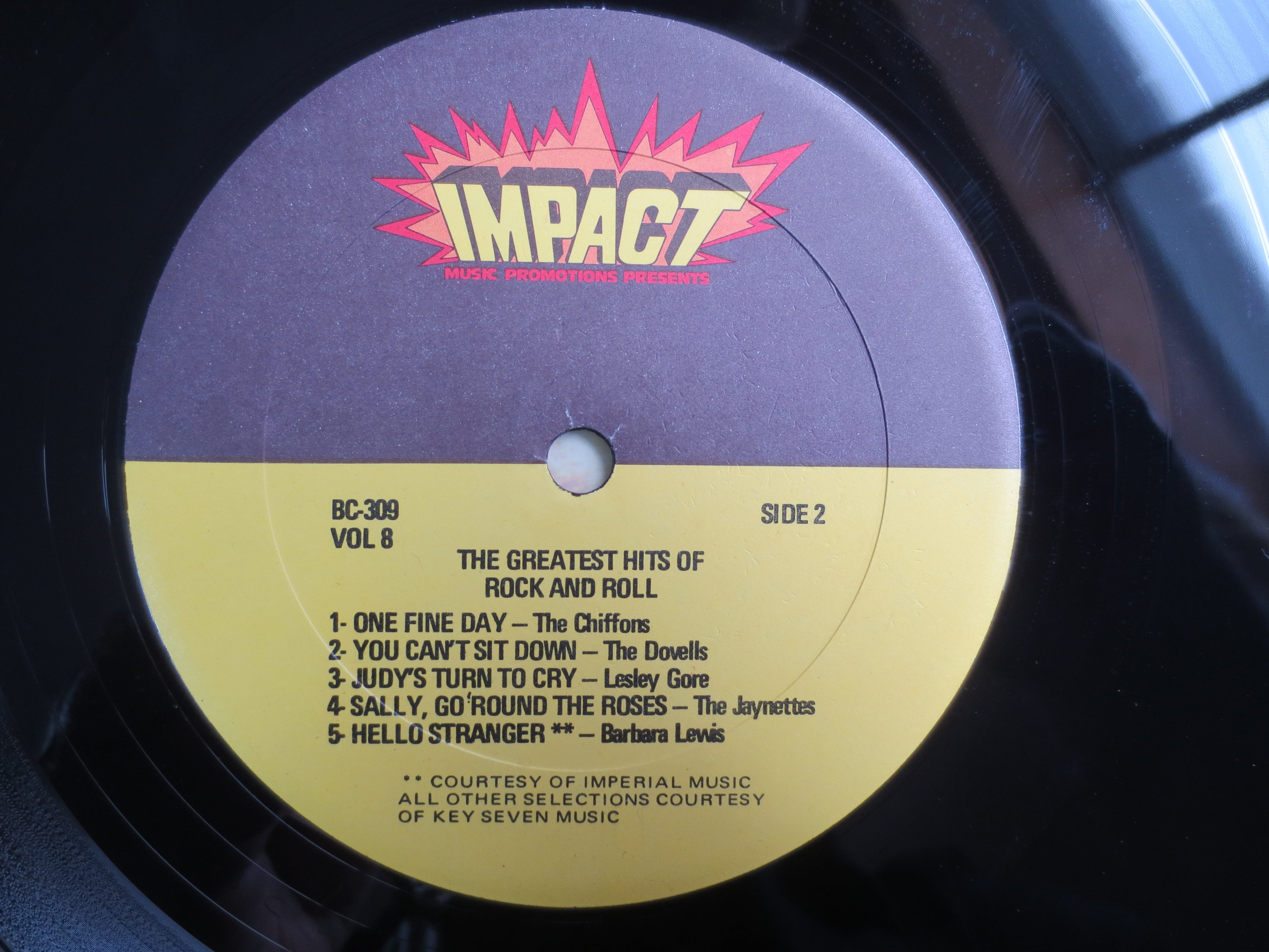 Vintage ROCK and ROLL Greatest Hits LP - Impact Records , 1982, Volume 8