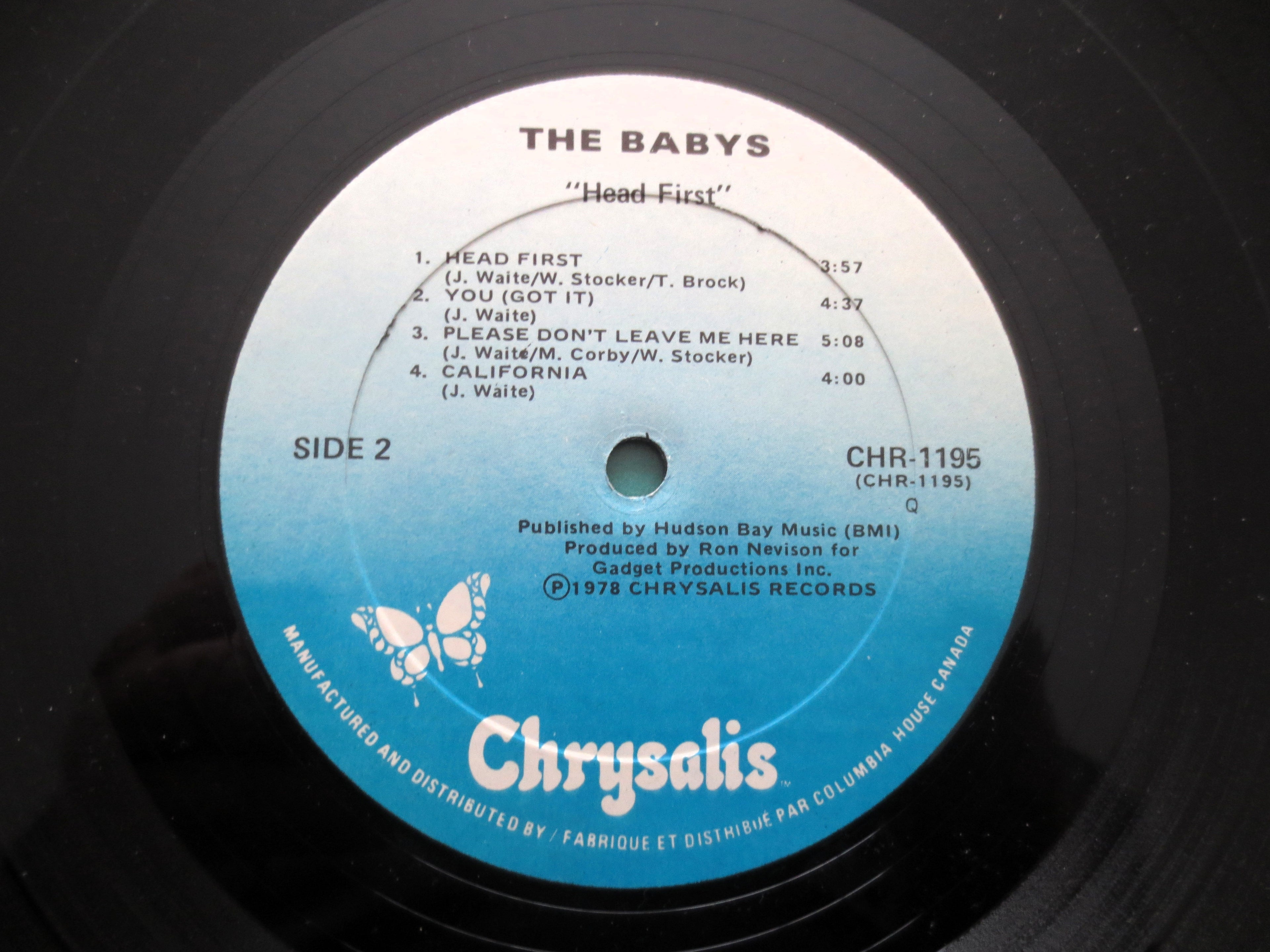 The BABY's, HEAD FIRST, Rock Album, 1978 Record, Vintage Vinyl Lp