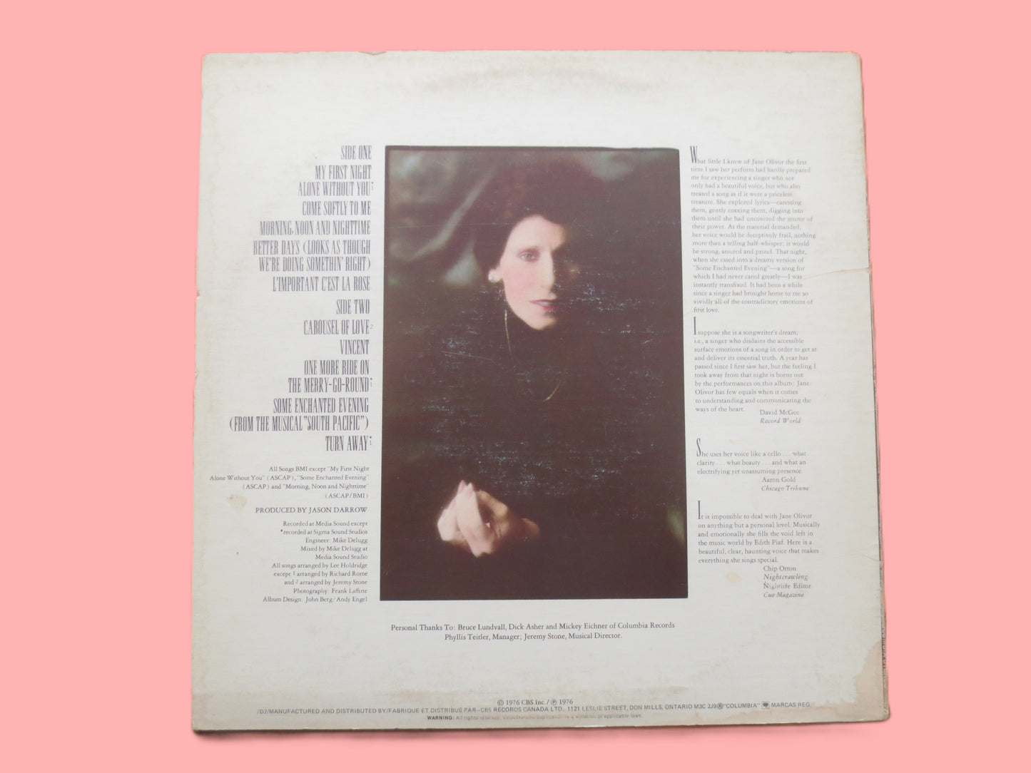 JANE OLIVOR, FIRST Night, Debut Album, 1976 Record, Vintage Vinyl Lp