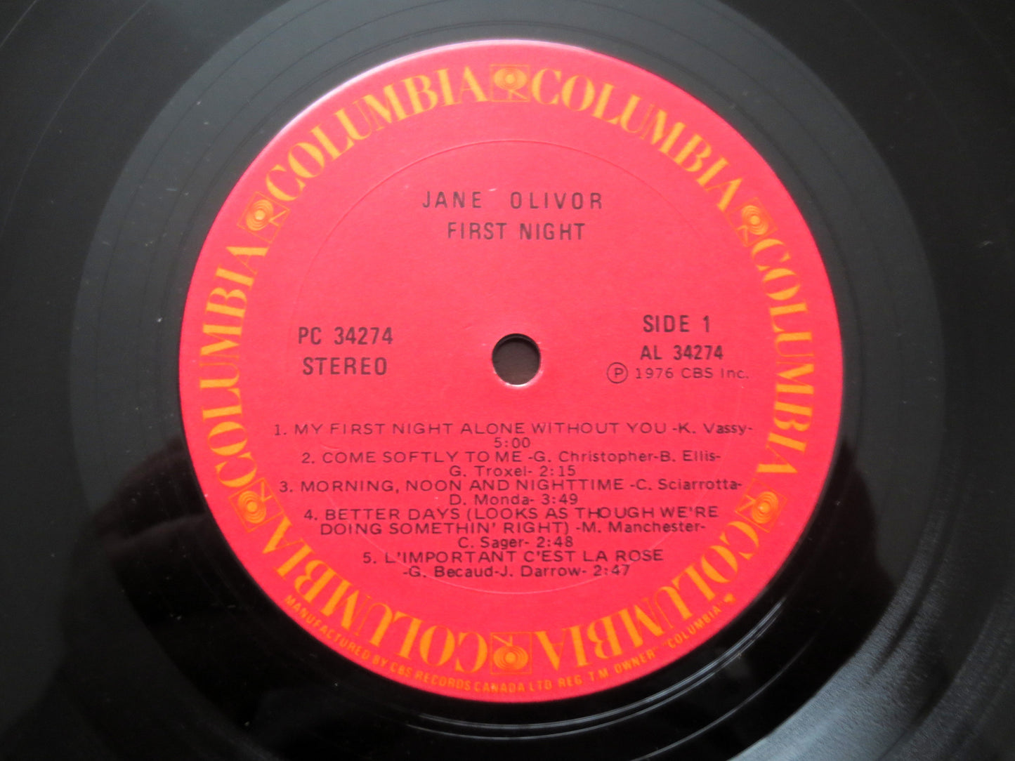 JANE OLIVOR, FIRST Night, Debut Album, 1976 Record, Vintage Vinyl Lp