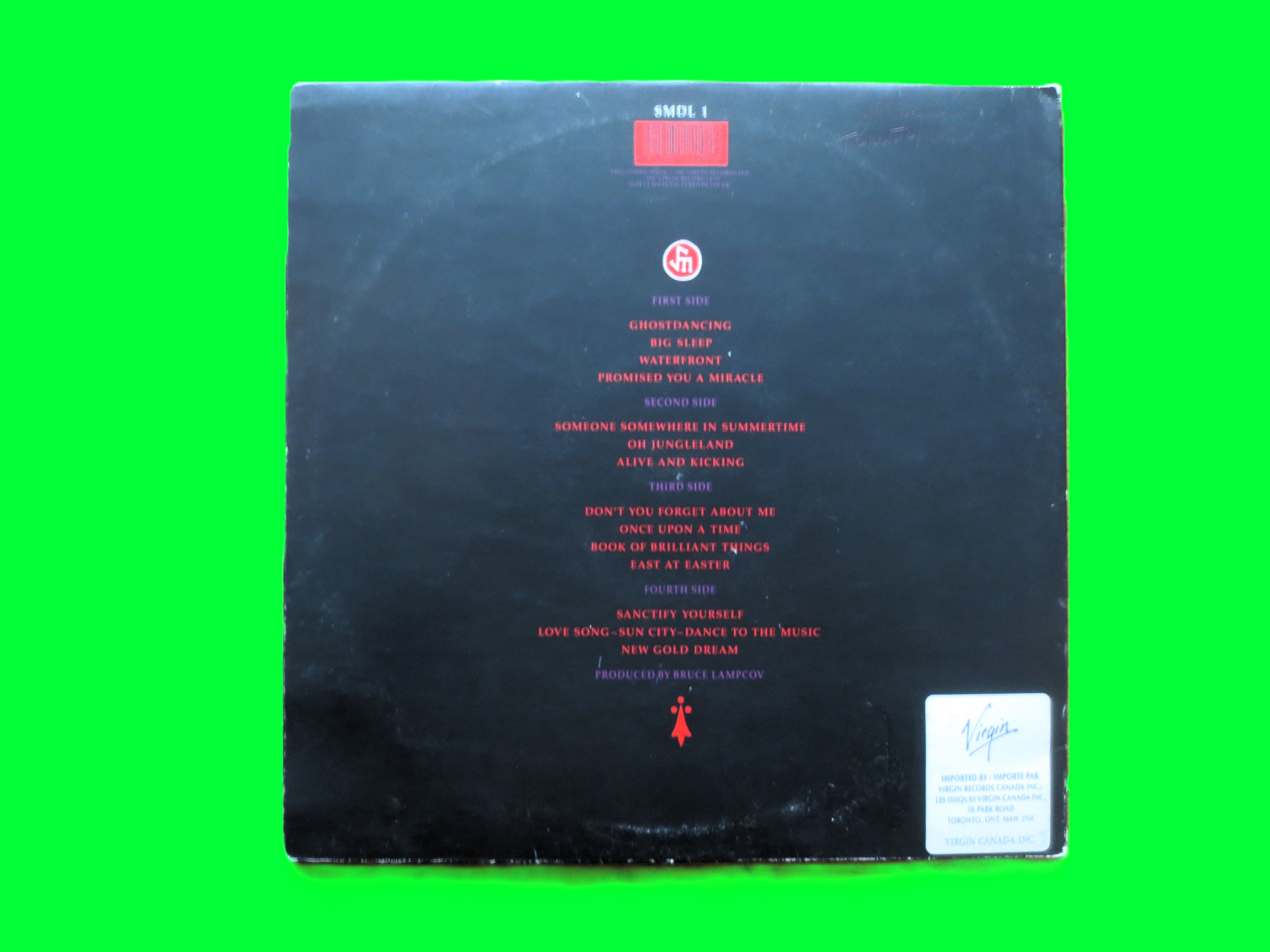 SIMPLE MINDS, LIVE in the City of Light, 1987 Record, Vintage Album, Vinyl Lp