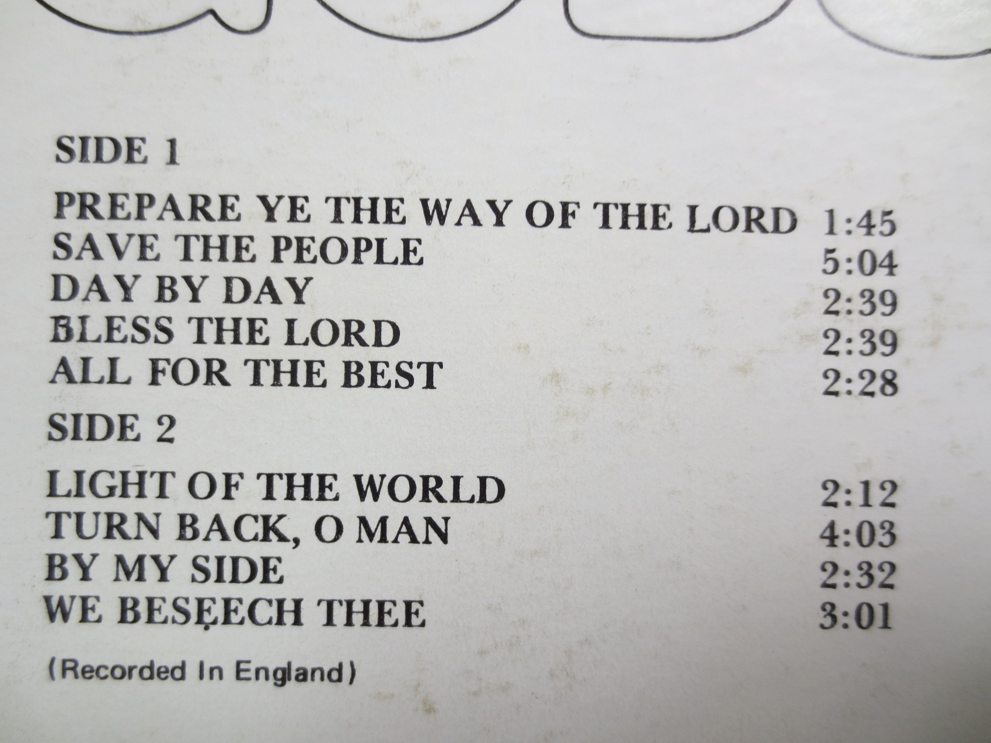 GODSPELL, The Rock Musical, Vintage Album, 1972 Record, Vinyl Lp