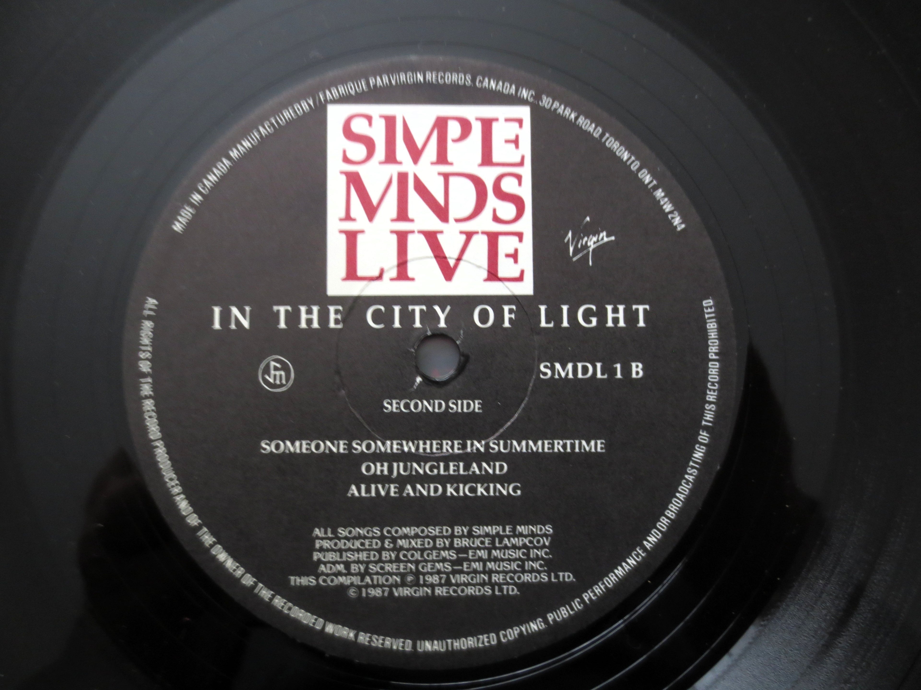 Simple Minds – Live in the City of Light (1987) Vinyl 2xLP
